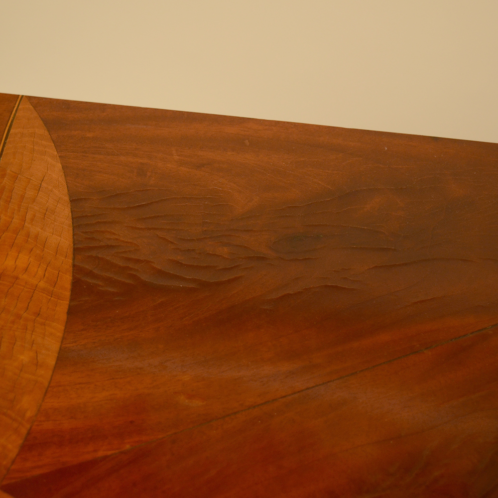 Hepplewhite Style Inlaid Demilune Console Table