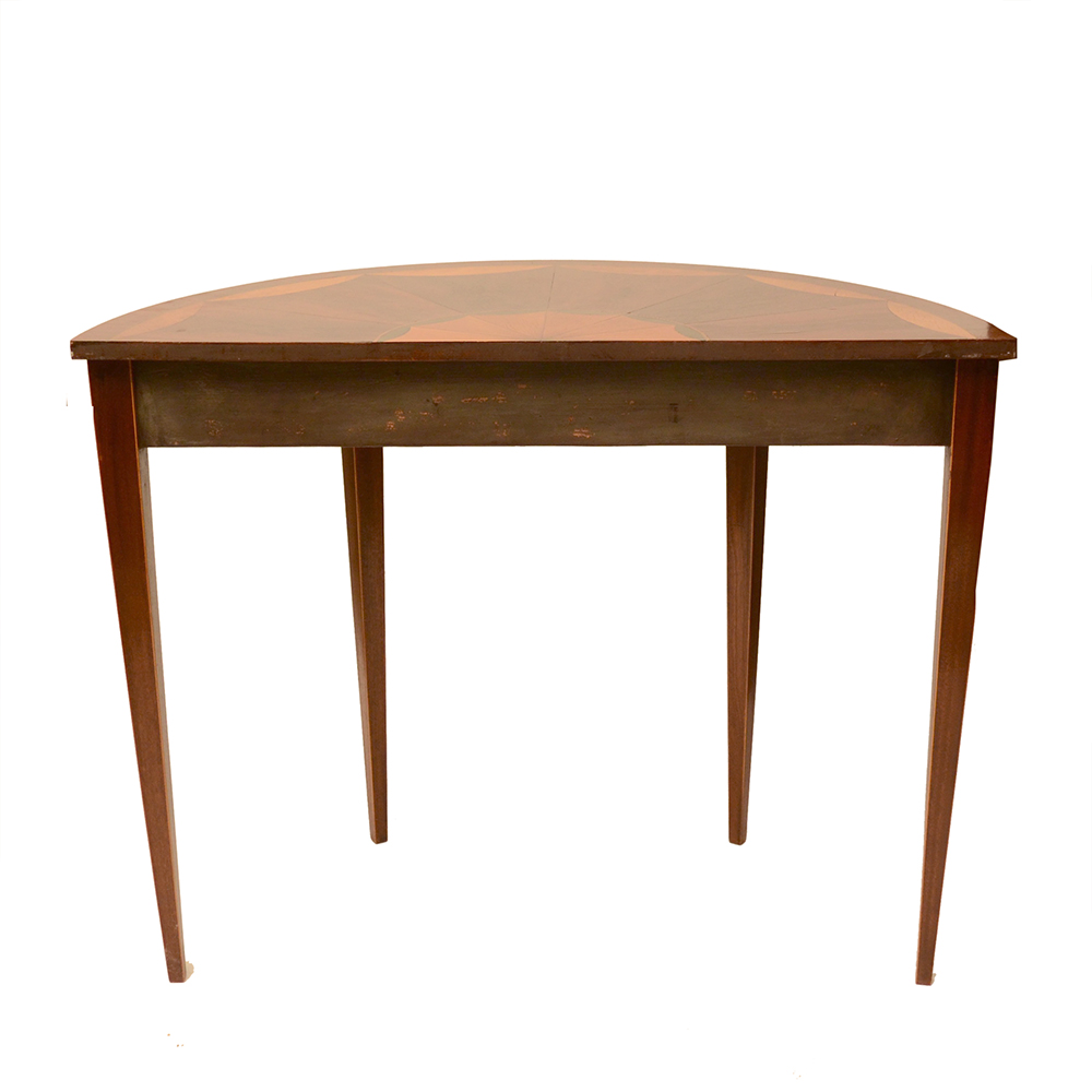 Hepplewhite Style Inlaid Demilune Console Table