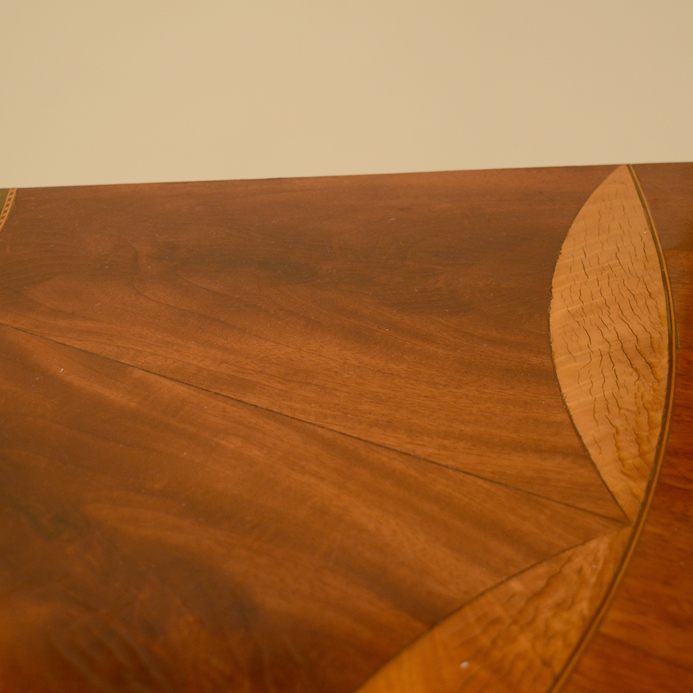 Hepplewhite Style Inlaid Demilune Console Table