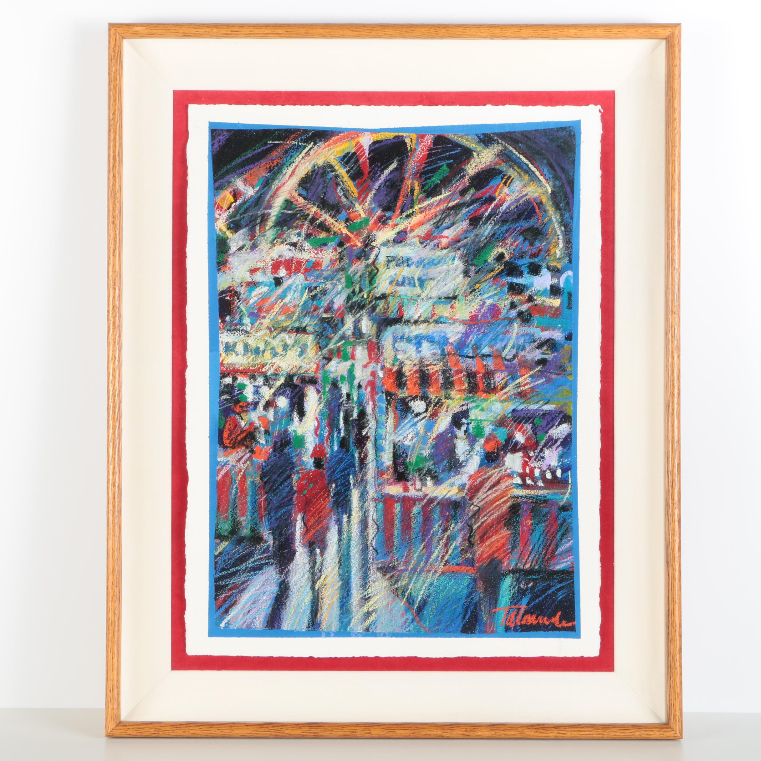 James Talmadge Acrylic Painting on Paper "Carnival Recalled"