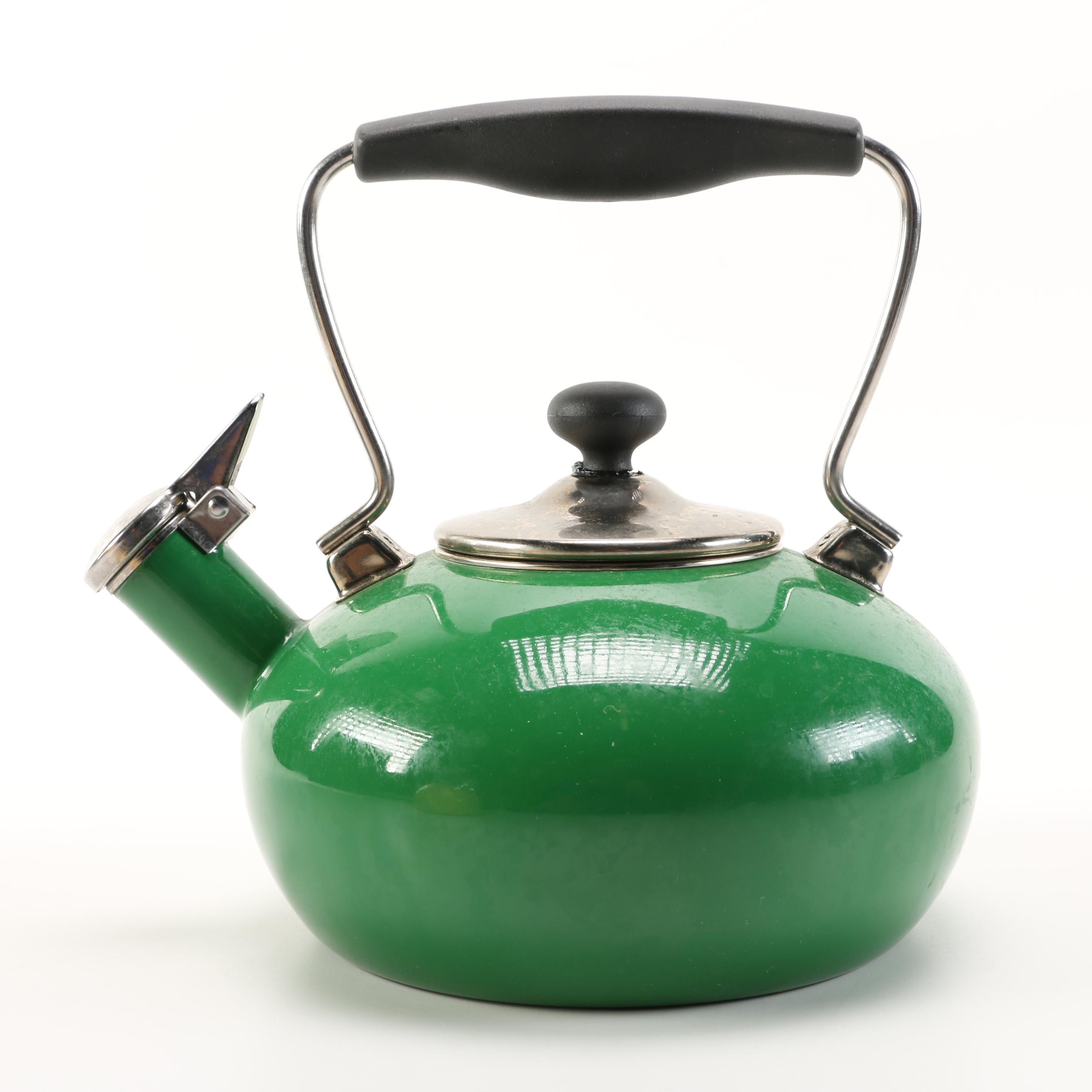 Green and Yellow Chantal Tea Kettles