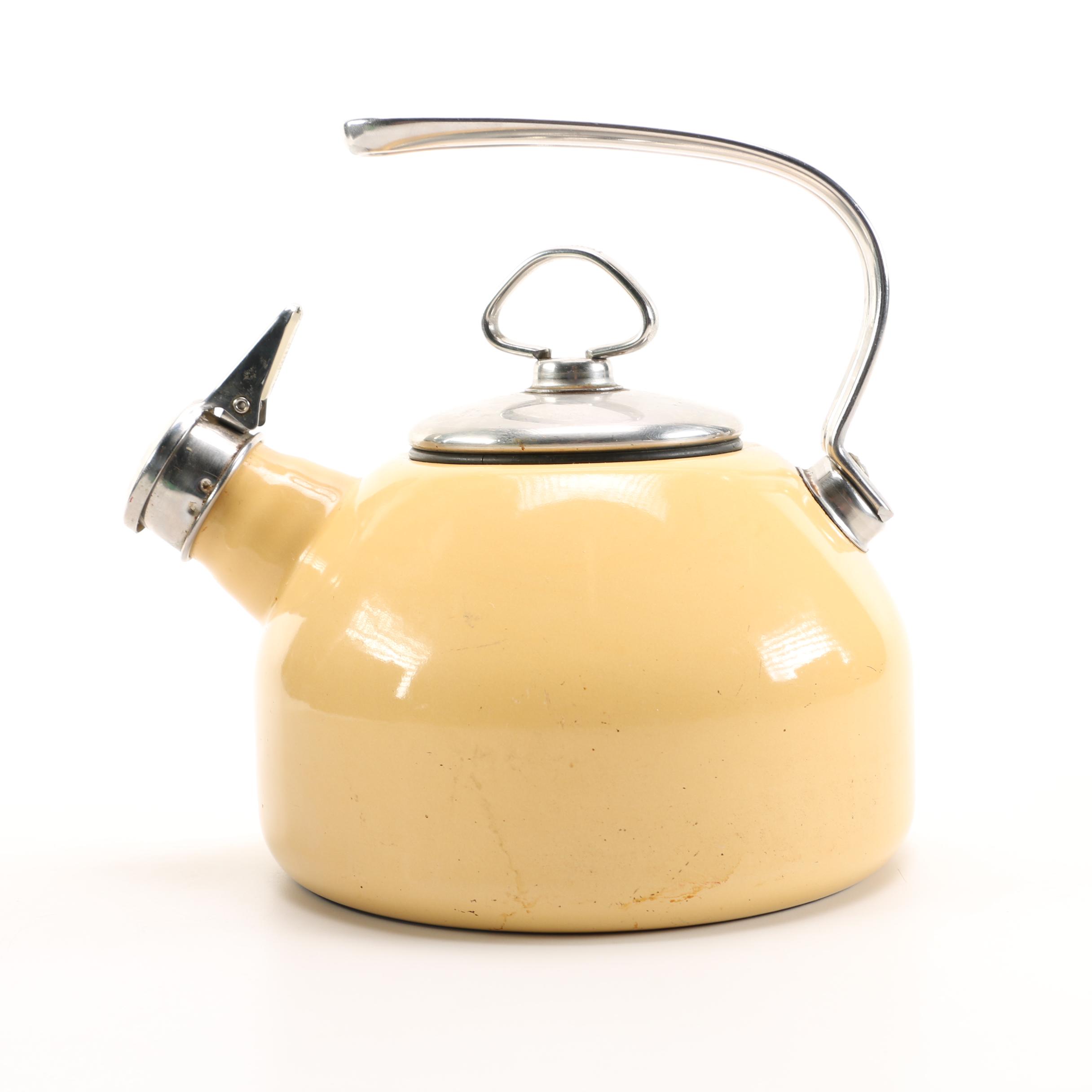 Green and Yellow Chantal Tea Kettles