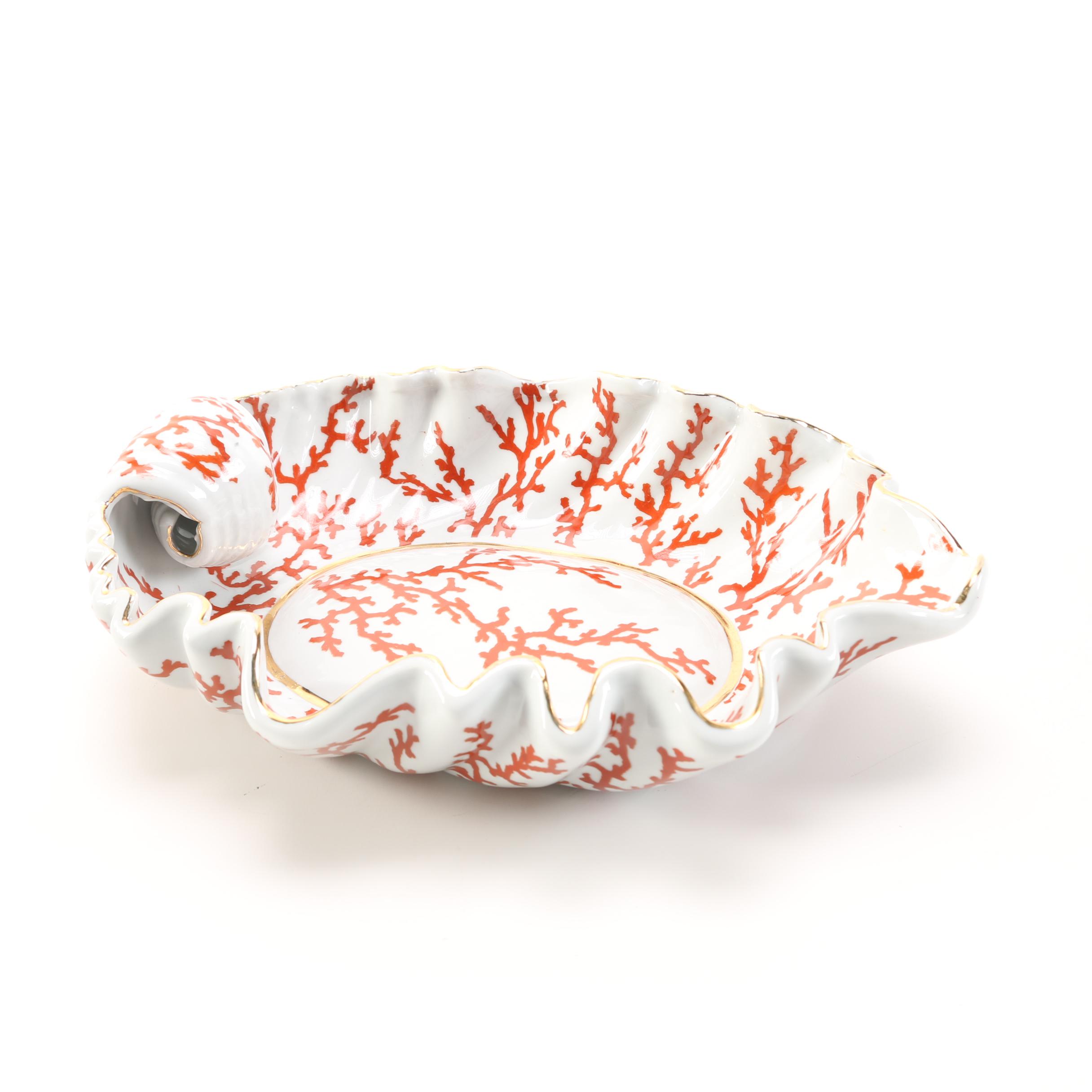 Wong Lee Coral Pattern Ceramic Dish
