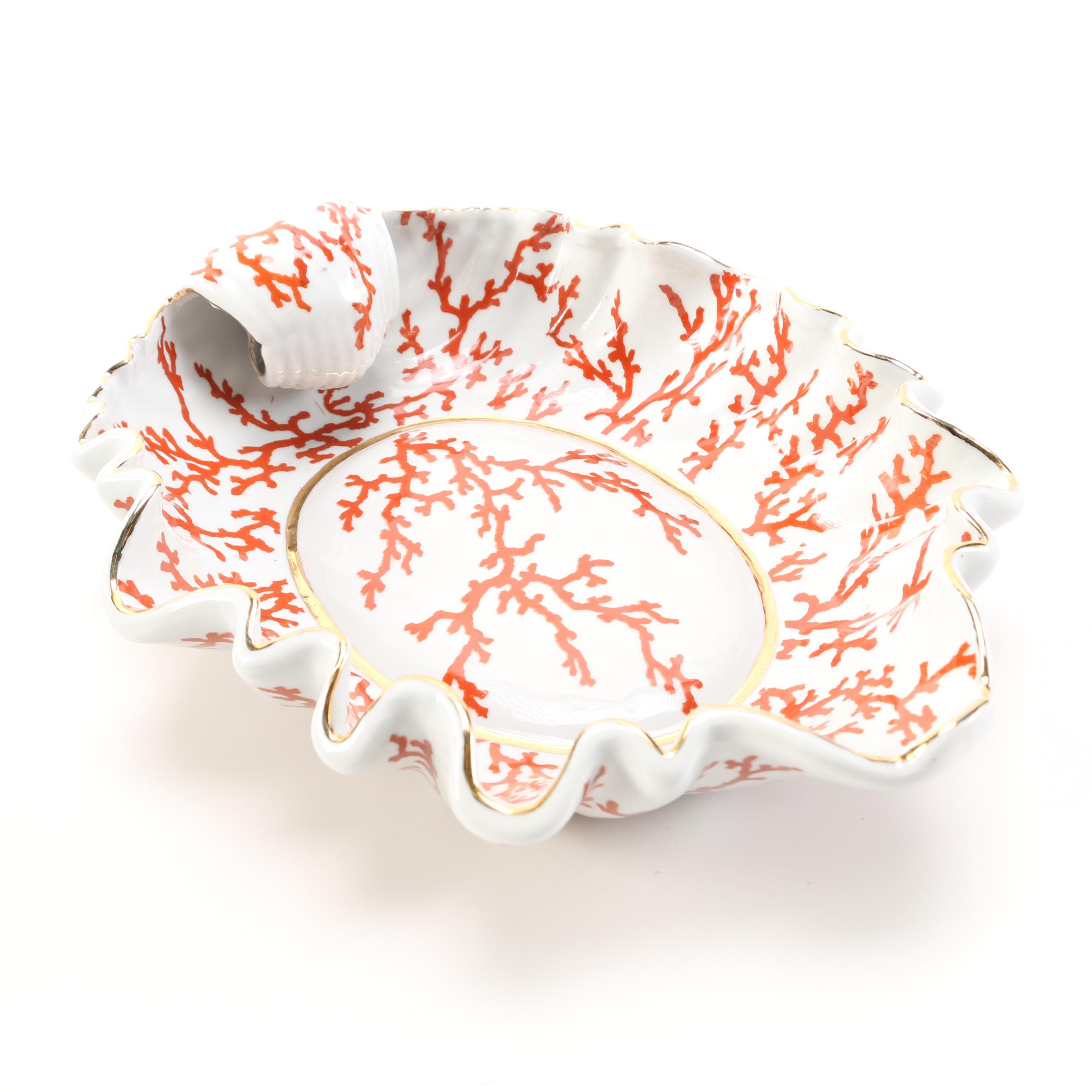 Wong Lee Coral Pattern Ceramic Dish