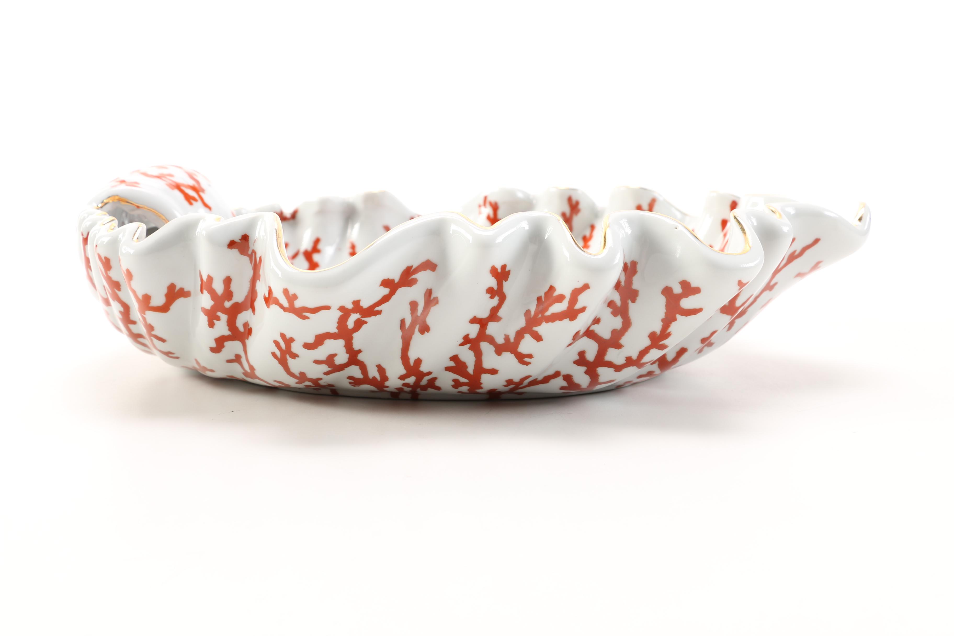 Wong Lee Coral Pattern Ceramic Dish