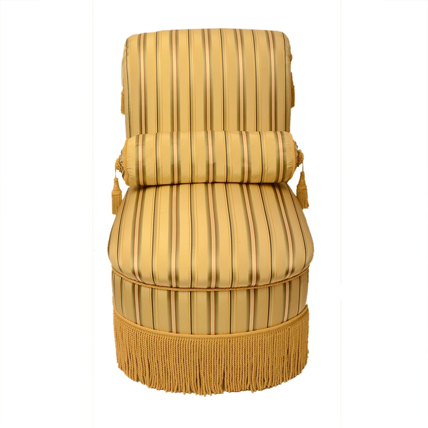 Yellow Stripe Upholstered Chair