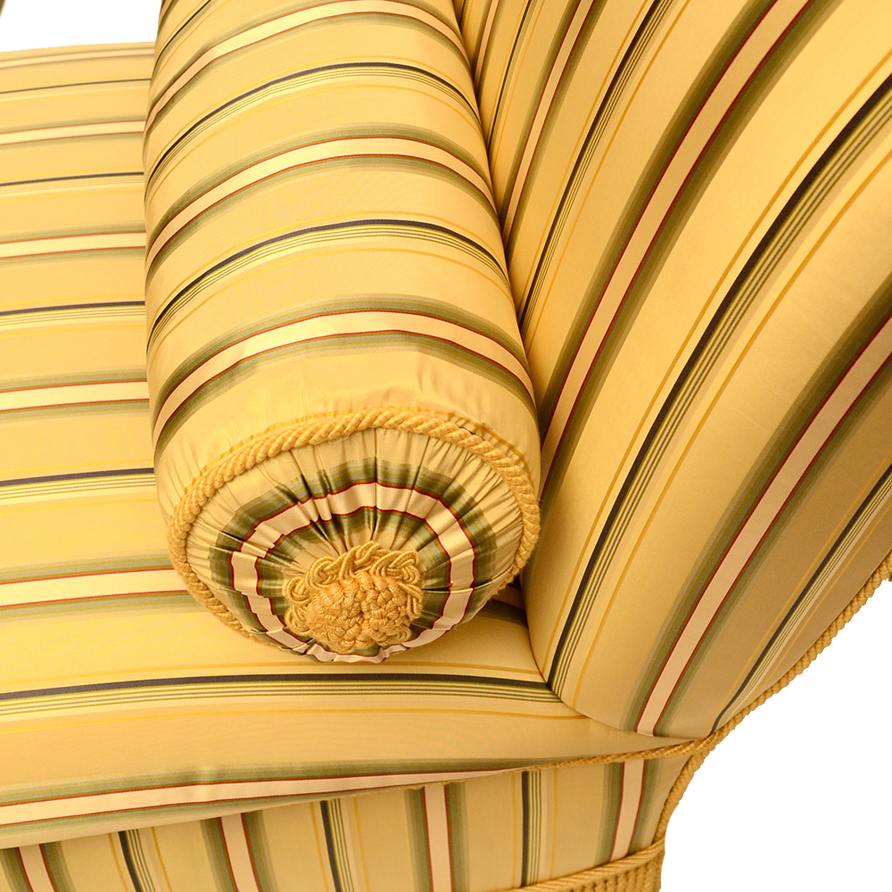 Yellow Stripe Upholstered Chair
