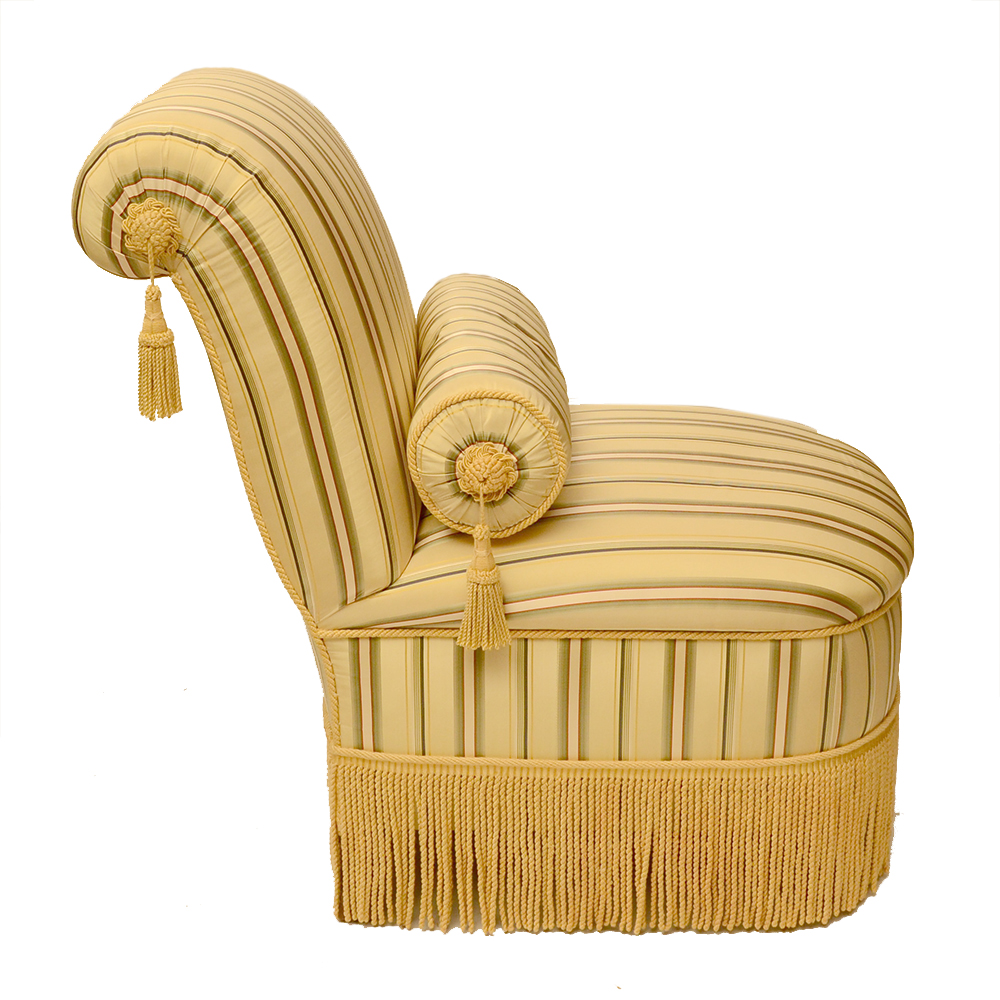 Yellow Stripe Upholstered Chair