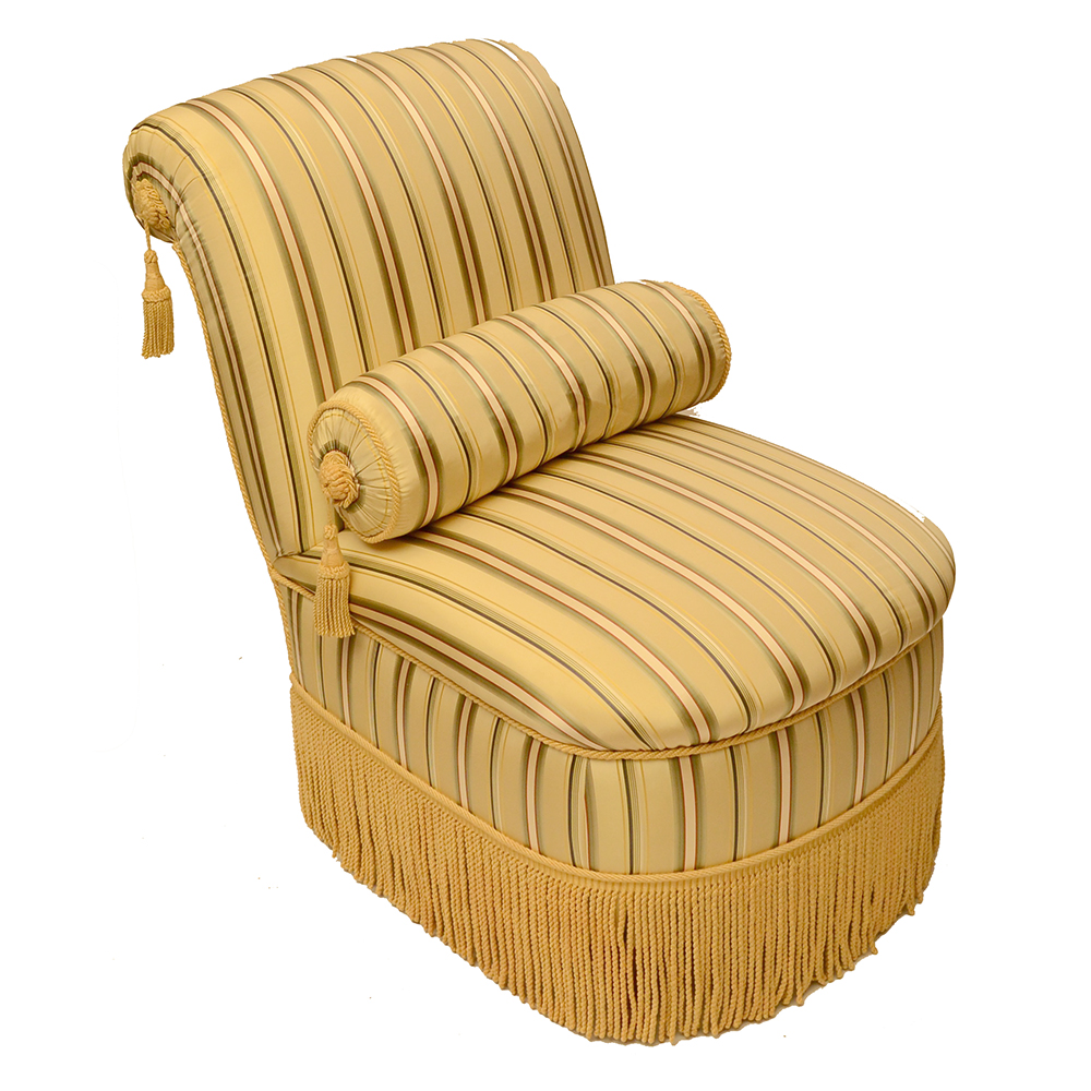 Yellow Stripe Upholstered Chair