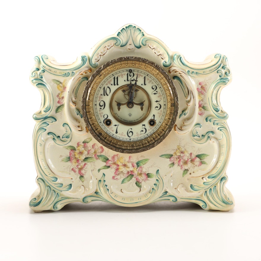 Ansonia Porcelain Mantel Clock