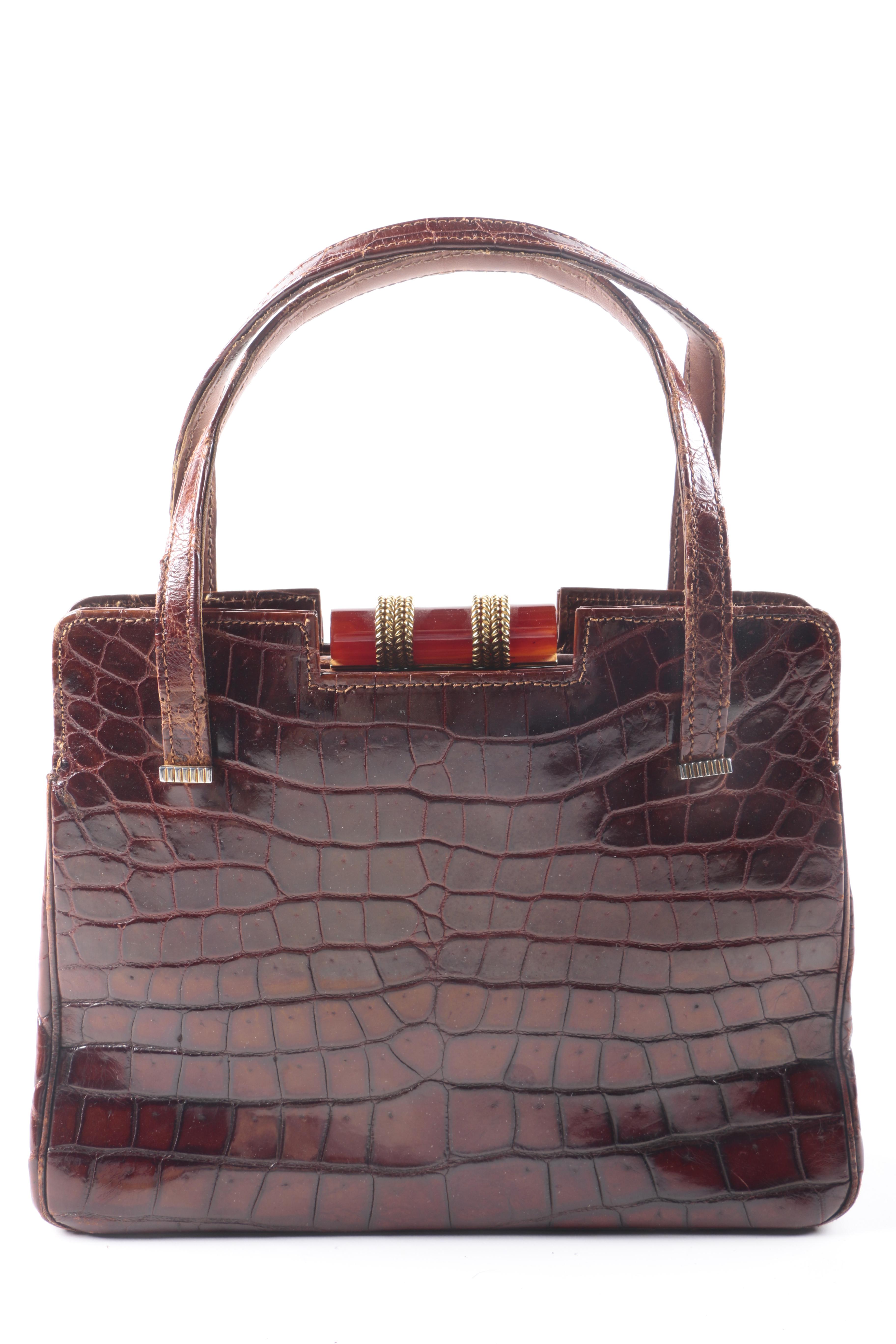 Vintage Crocodile Handbags Including Loewe and Sacha