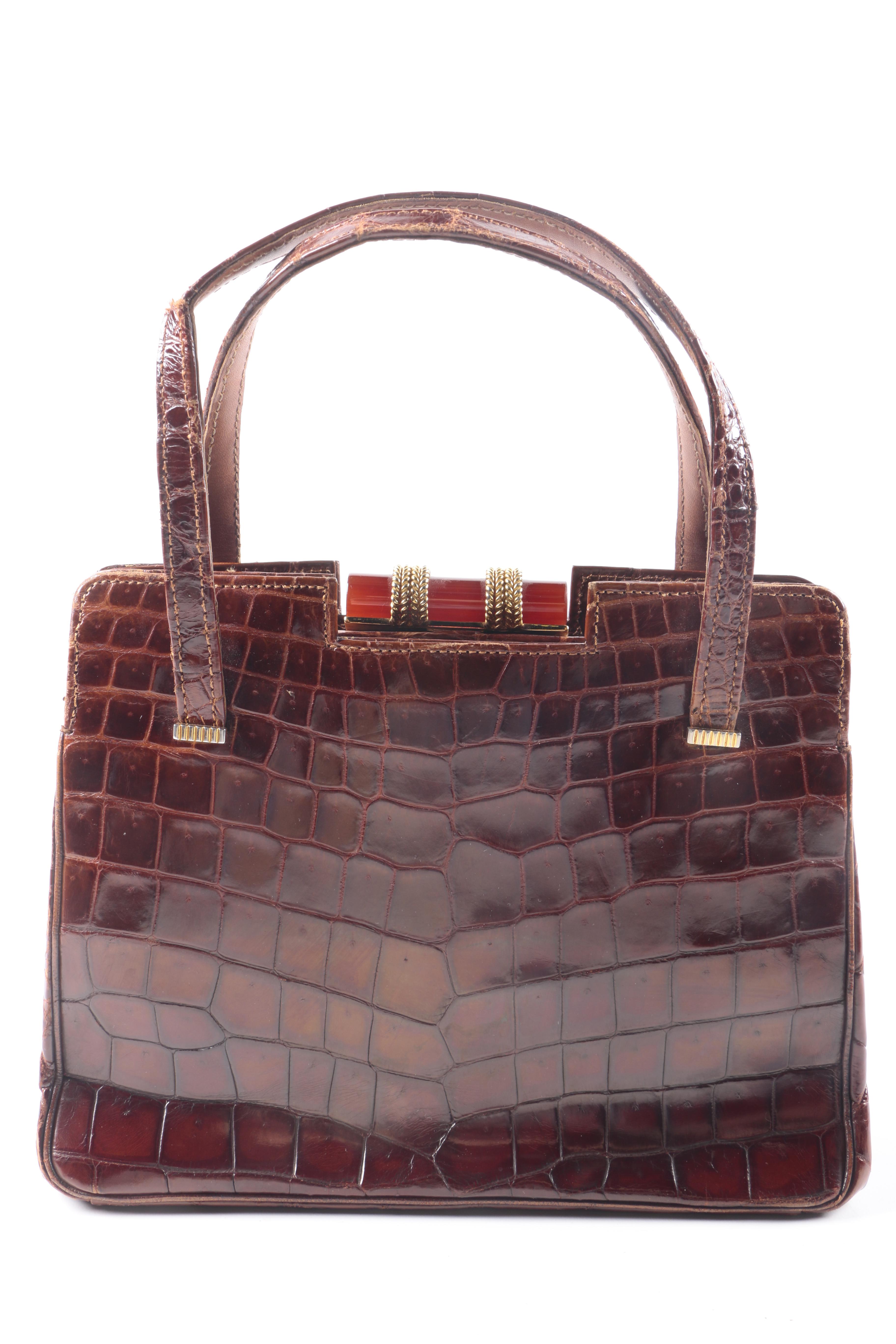 Vintage Crocodile Handbags Including Loewe and Sacha