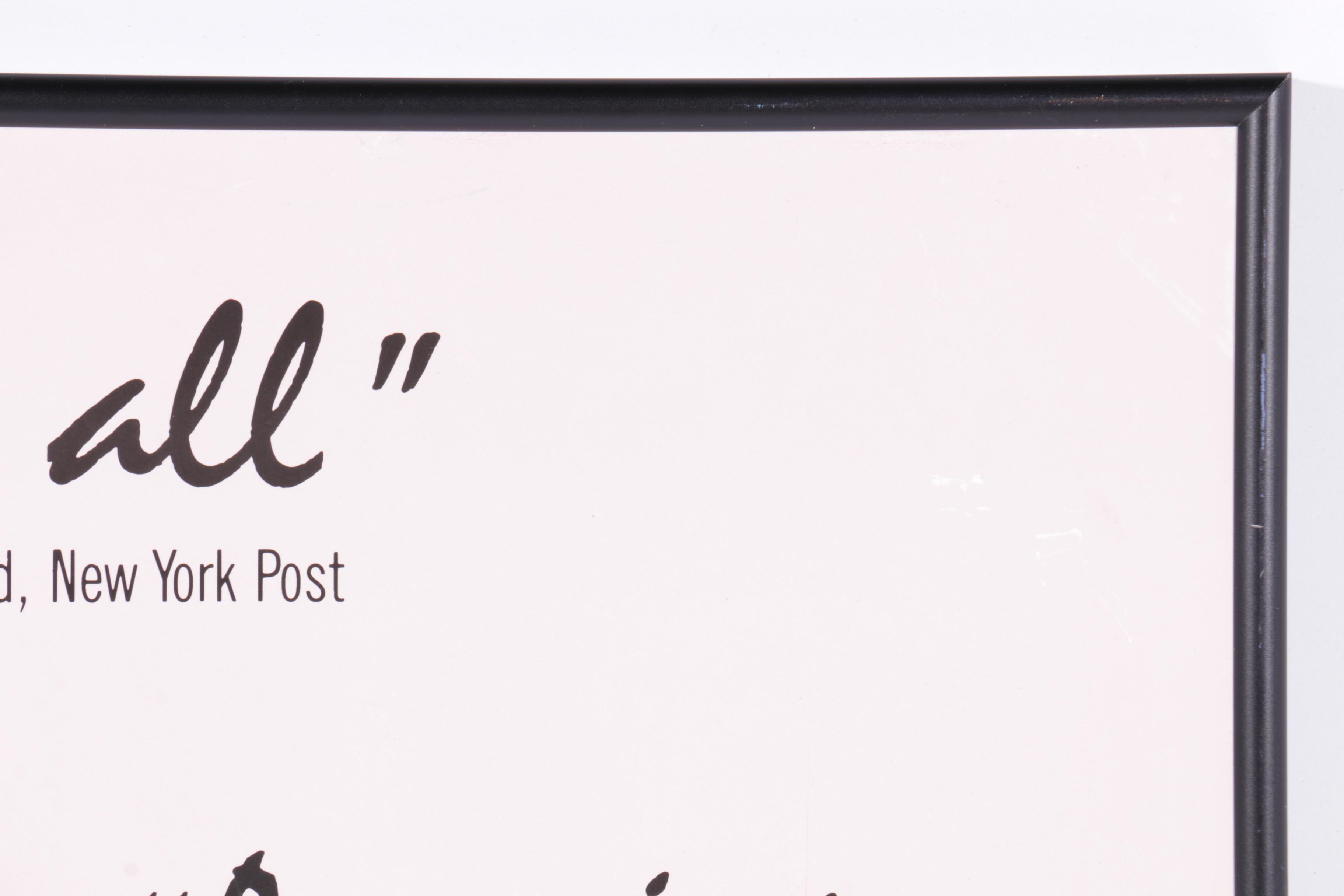 Framed Theatrical Film Poster Maximilian Schell's "Marlene"