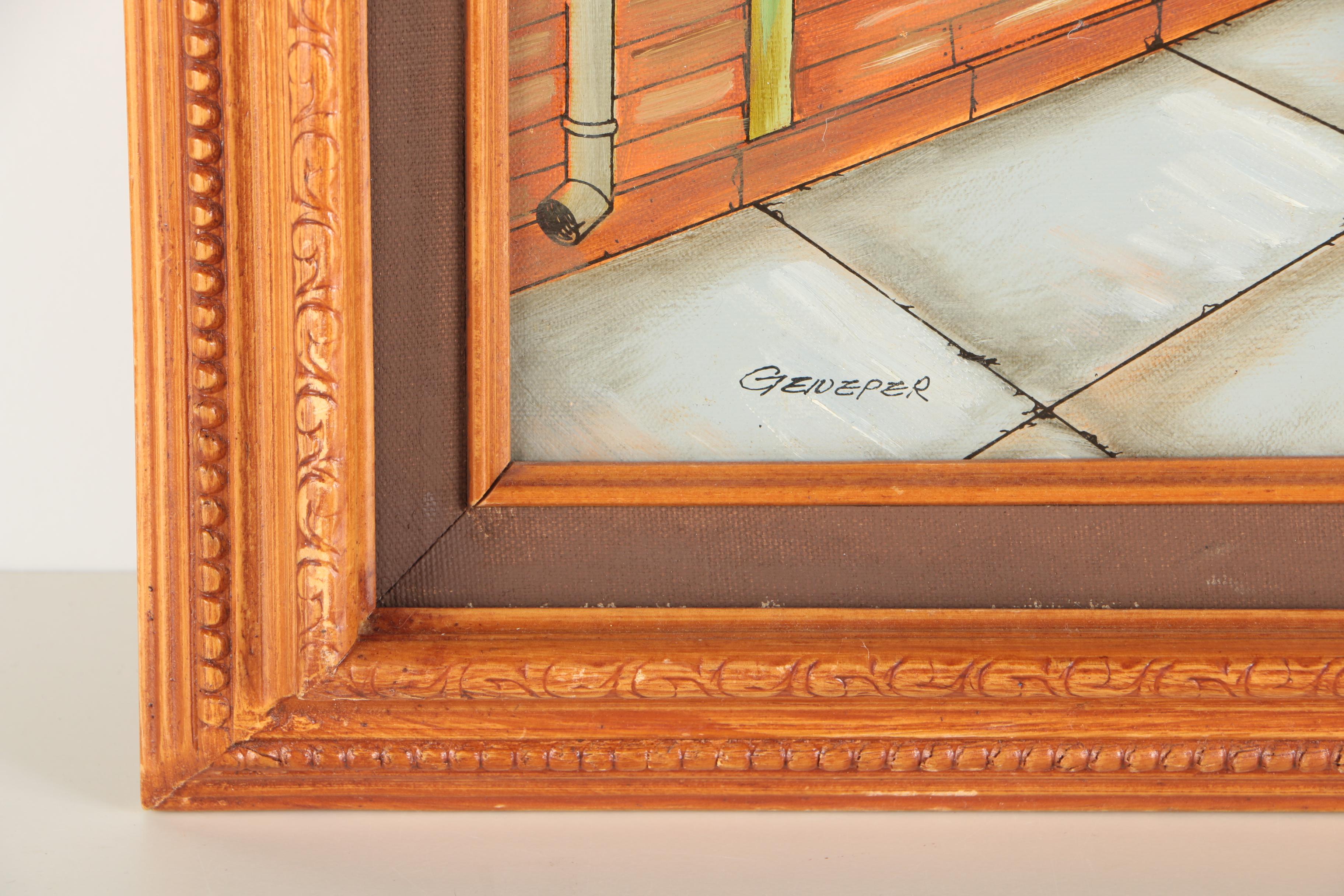 Embellished Serigraph On Canvas "One Room School House"
