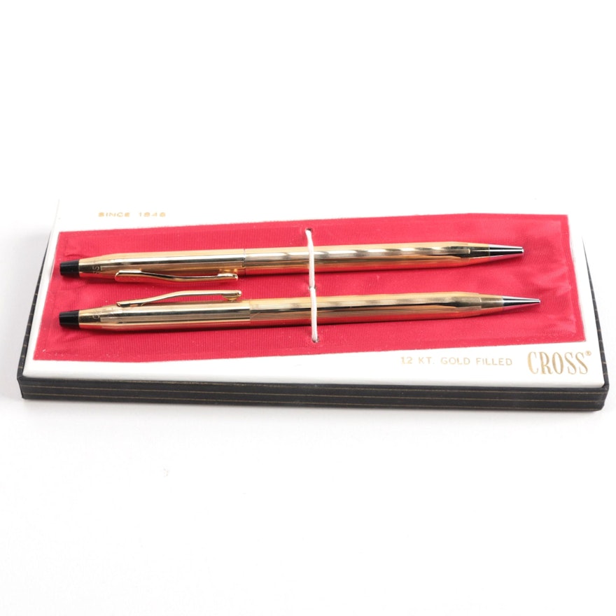 Cross 12K Gold Filled Pen and Pencil Set