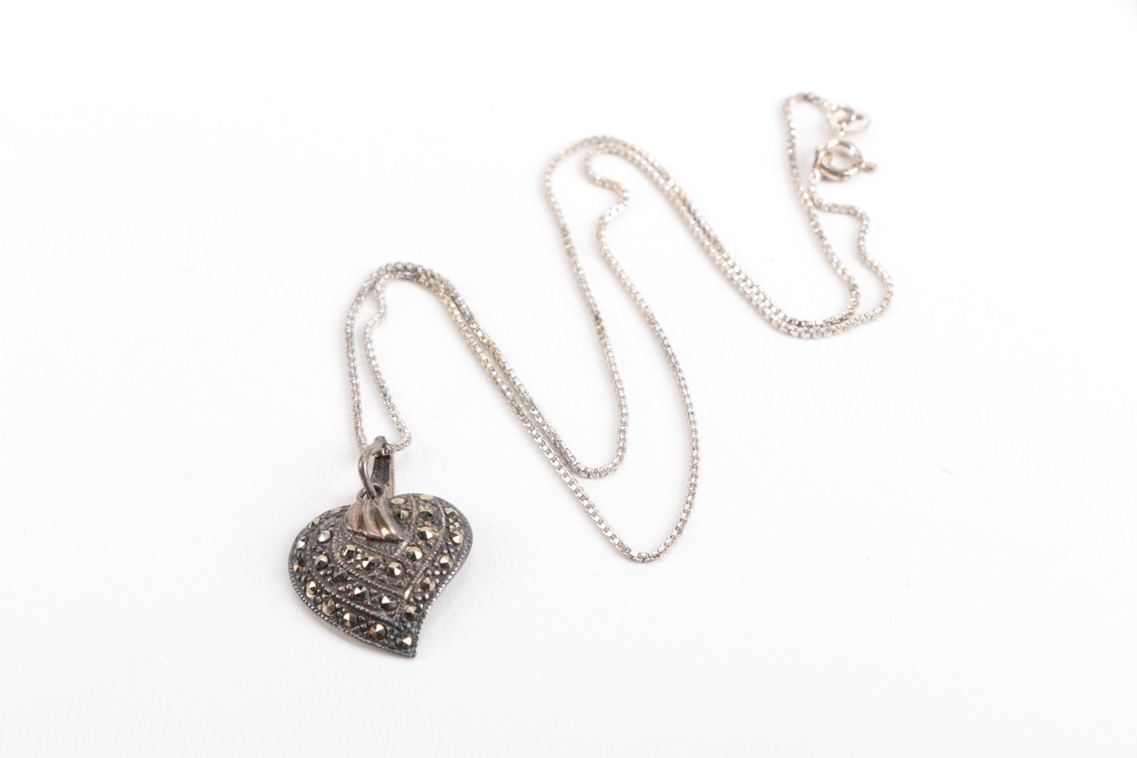 Sterling Silver Jewelry Including Pieces With Marcasite