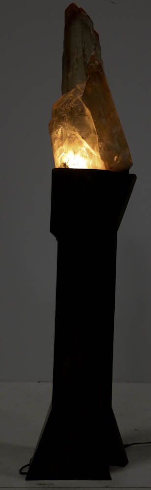 Monumental Cathedral Quartz on Lighted Bronze Base