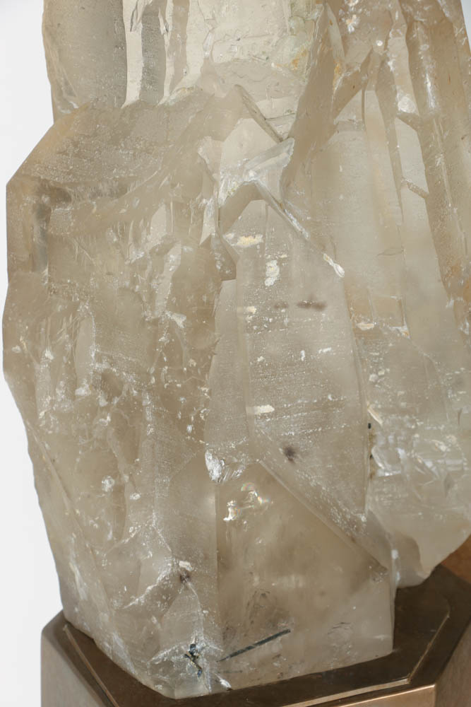 Monumental Cathedral Quartz on Lighted Bronze Base