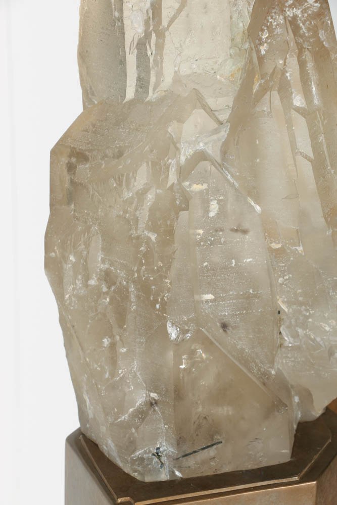 Monumental Cathedral Quartz on Lighted Bronze Base