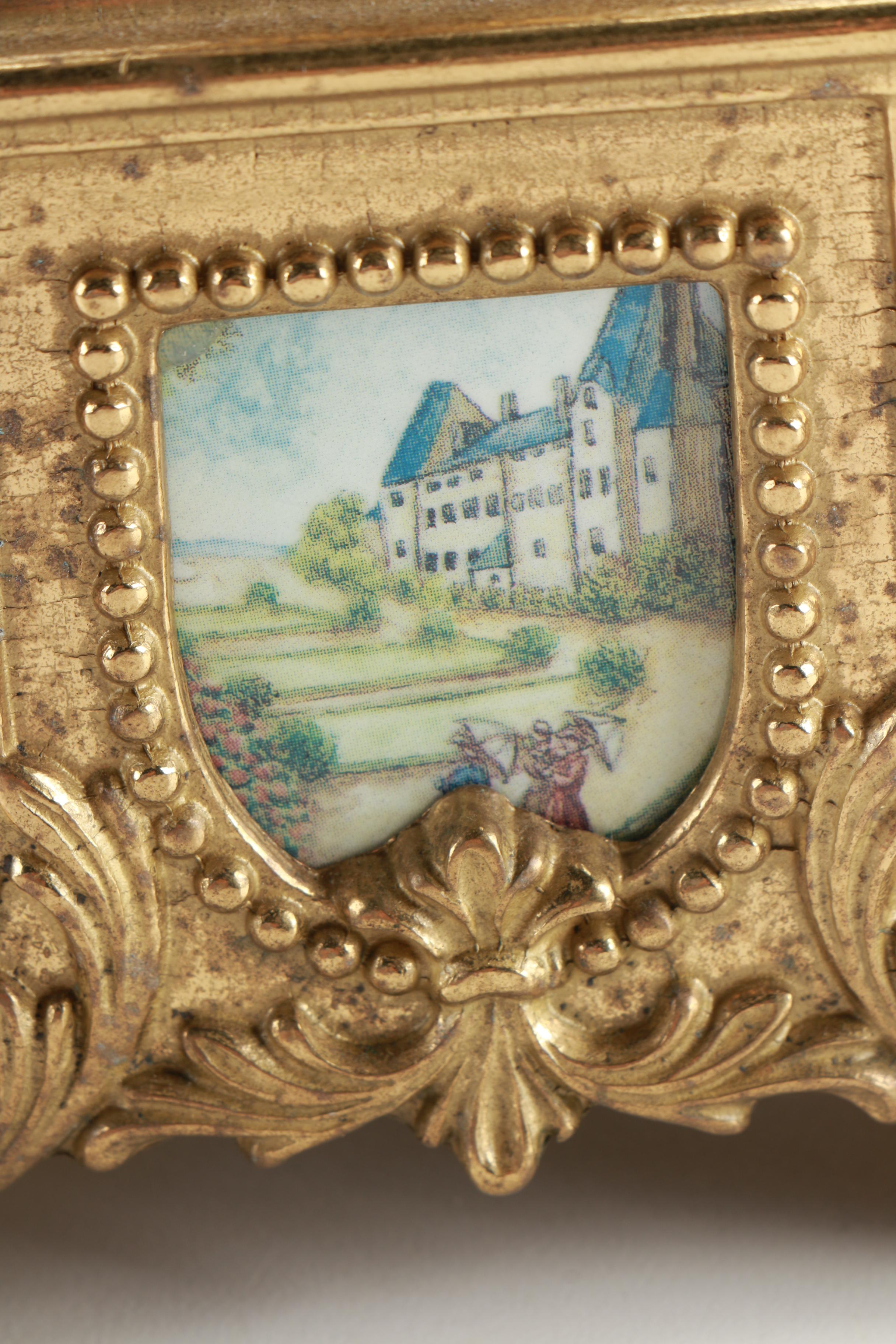 Italian Brass and Porcelain Candelabras