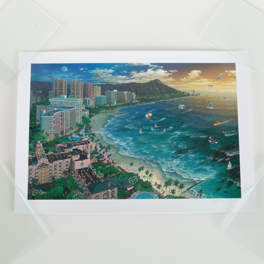 Alexander Chen Signed Limited Edition Offset Lithograph on Paper "Hawaiian Sunset"