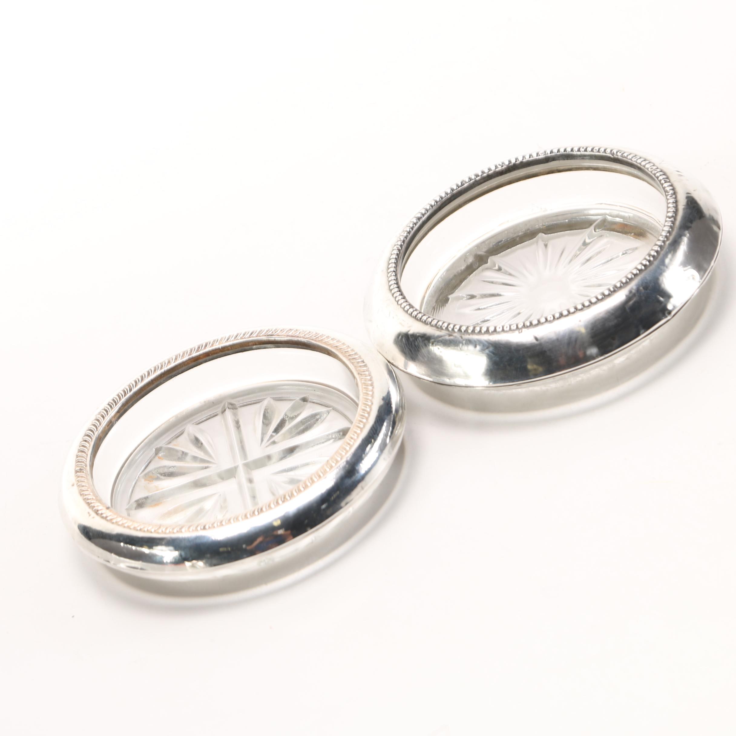 Amston Sterling and Glass Coaster With Additional Coasters