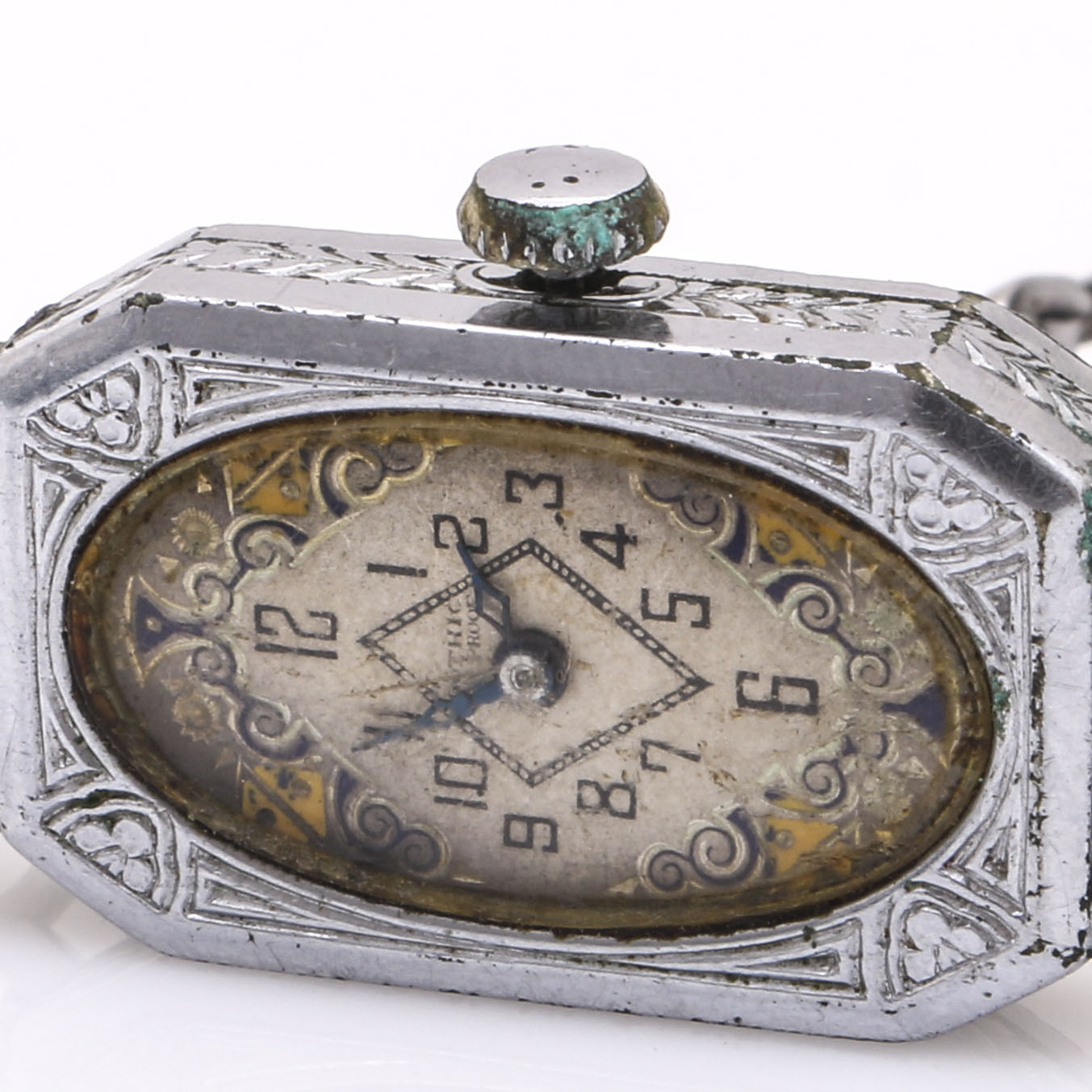 Pair of 14K White Gold Filled Diamond and Silver Tone Watches From Priber