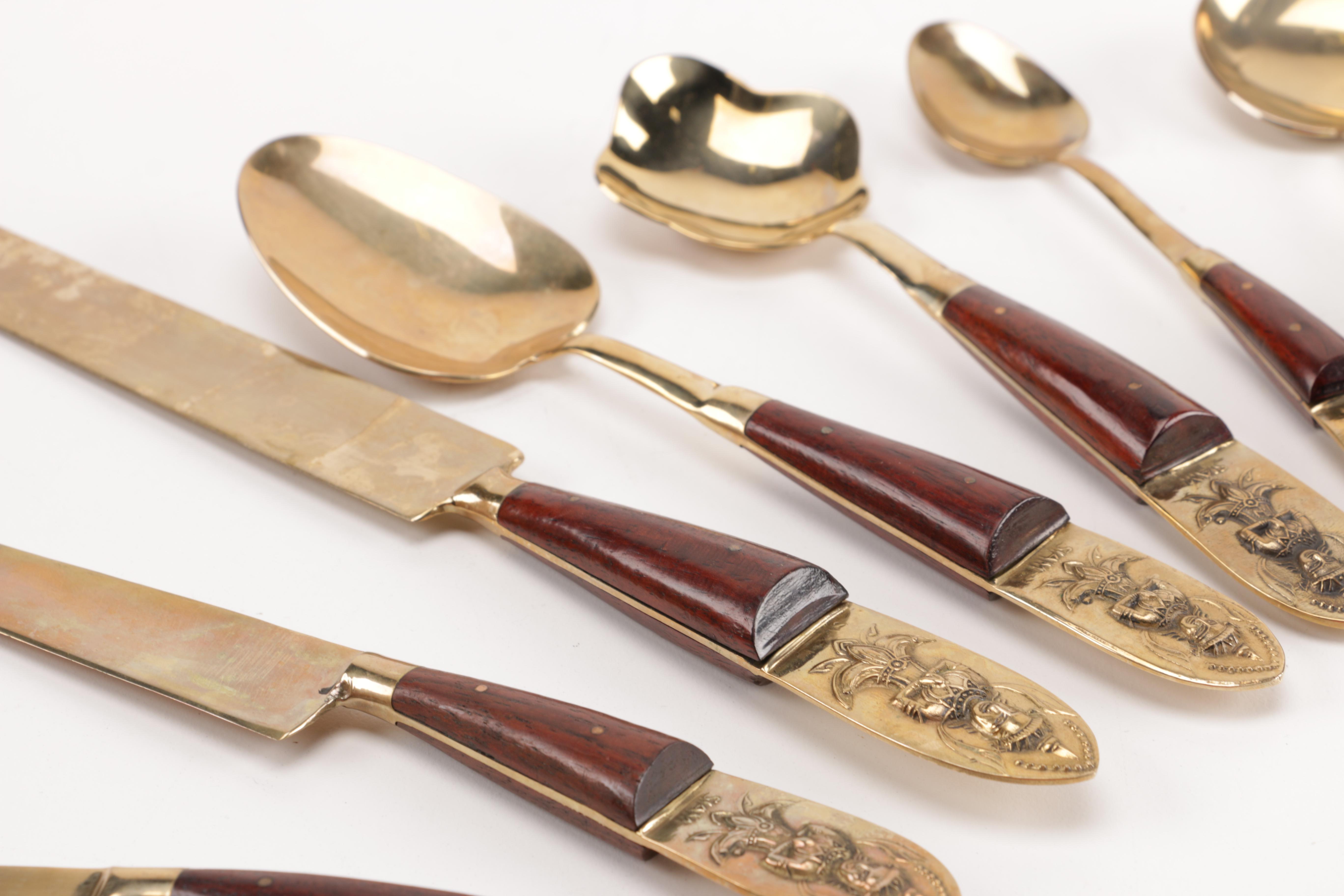 Vintage Thai Brass Flatware