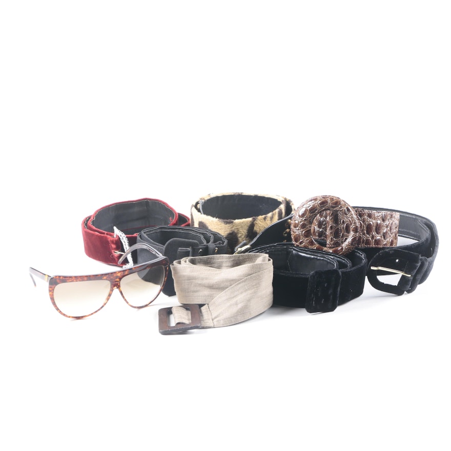 Belts and Pair of Sunglasses