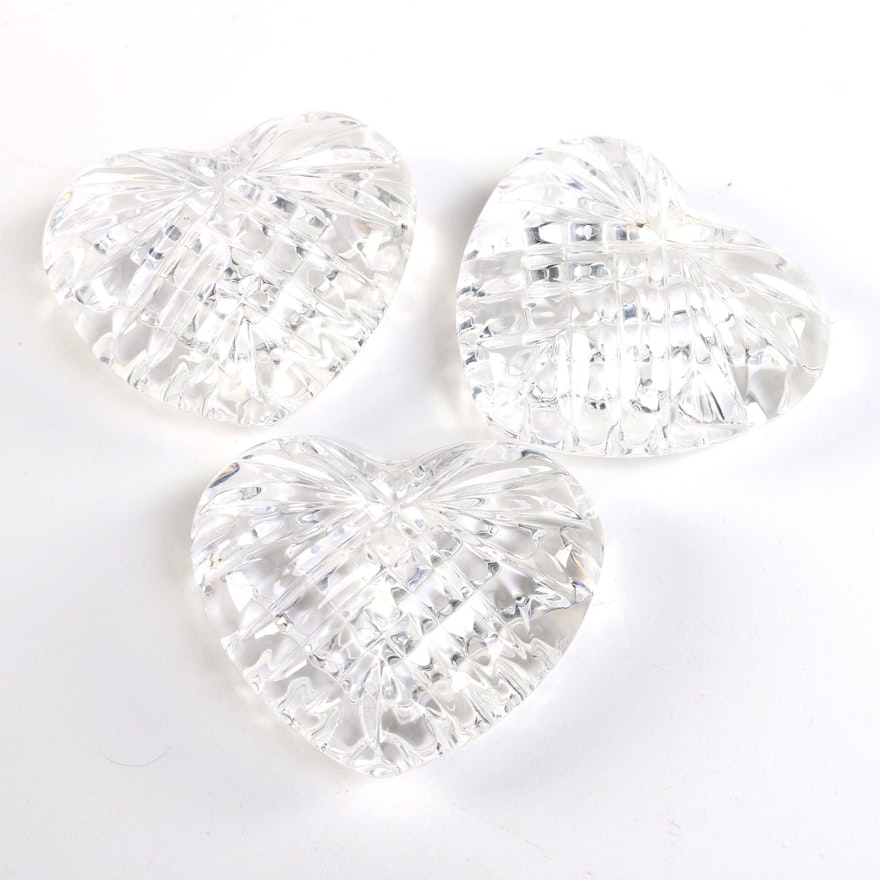Waterford Crystal Heart Hand Cooler Paperweights