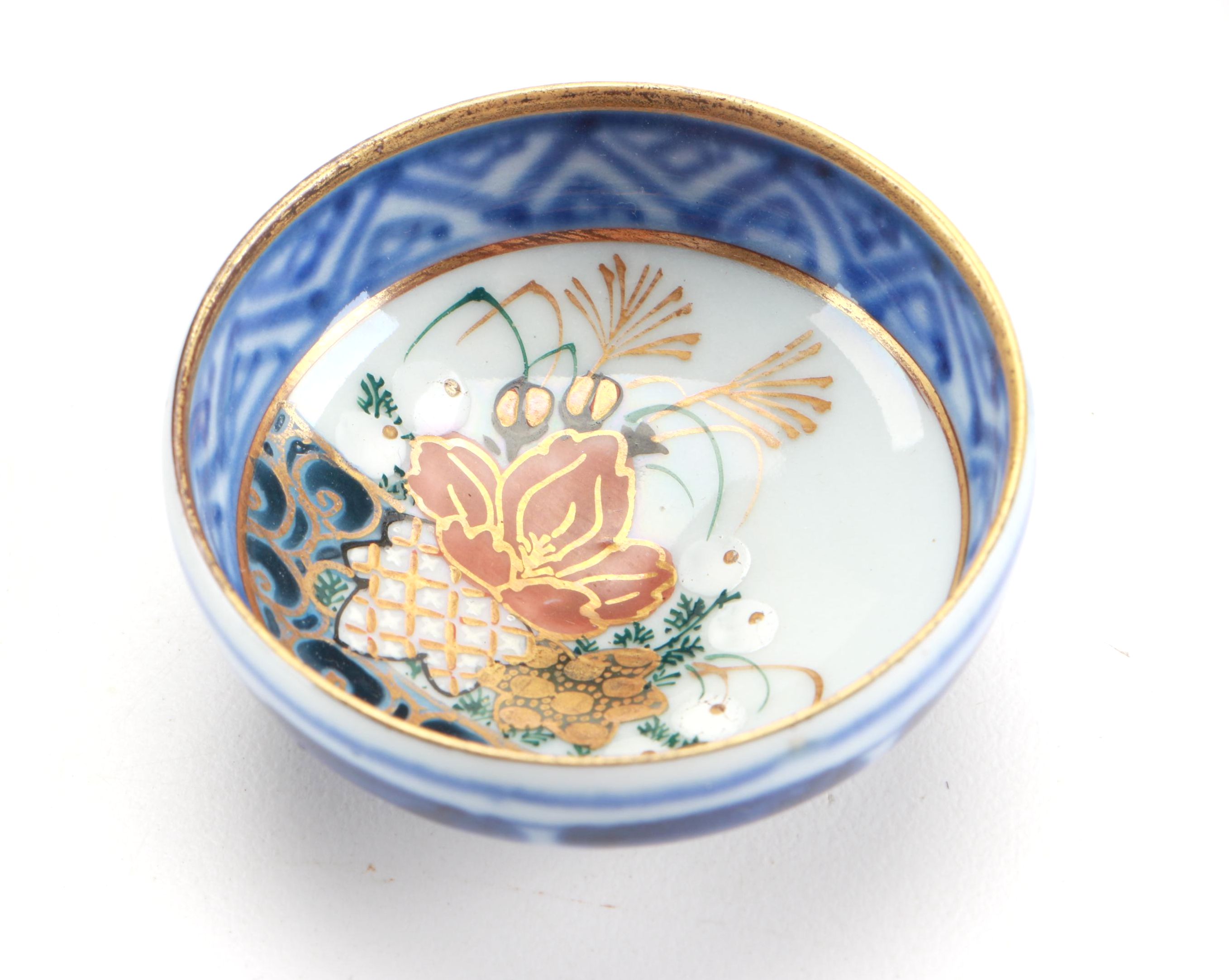 Japanese Handpainted Porcelain Salt Bowl Set