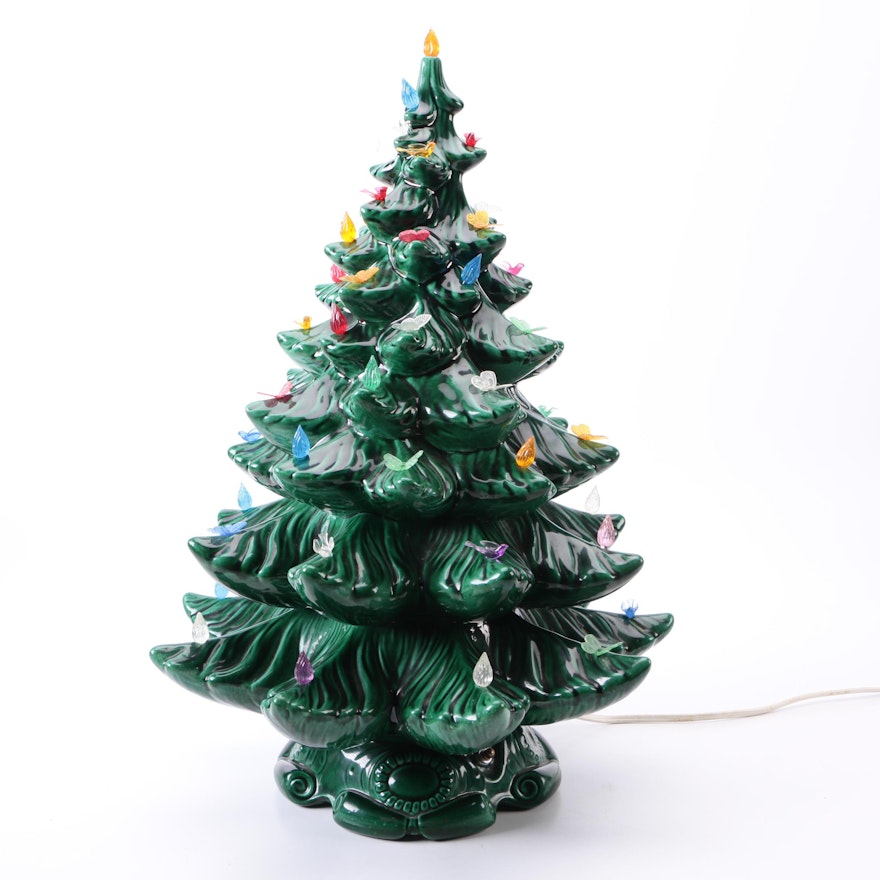 Ceramic Lighted Tabletop Holiday Tree