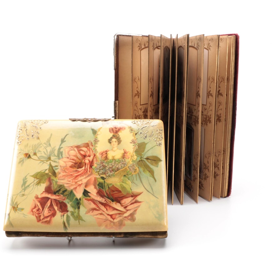 Pair of Antique Photo Albums with Photos