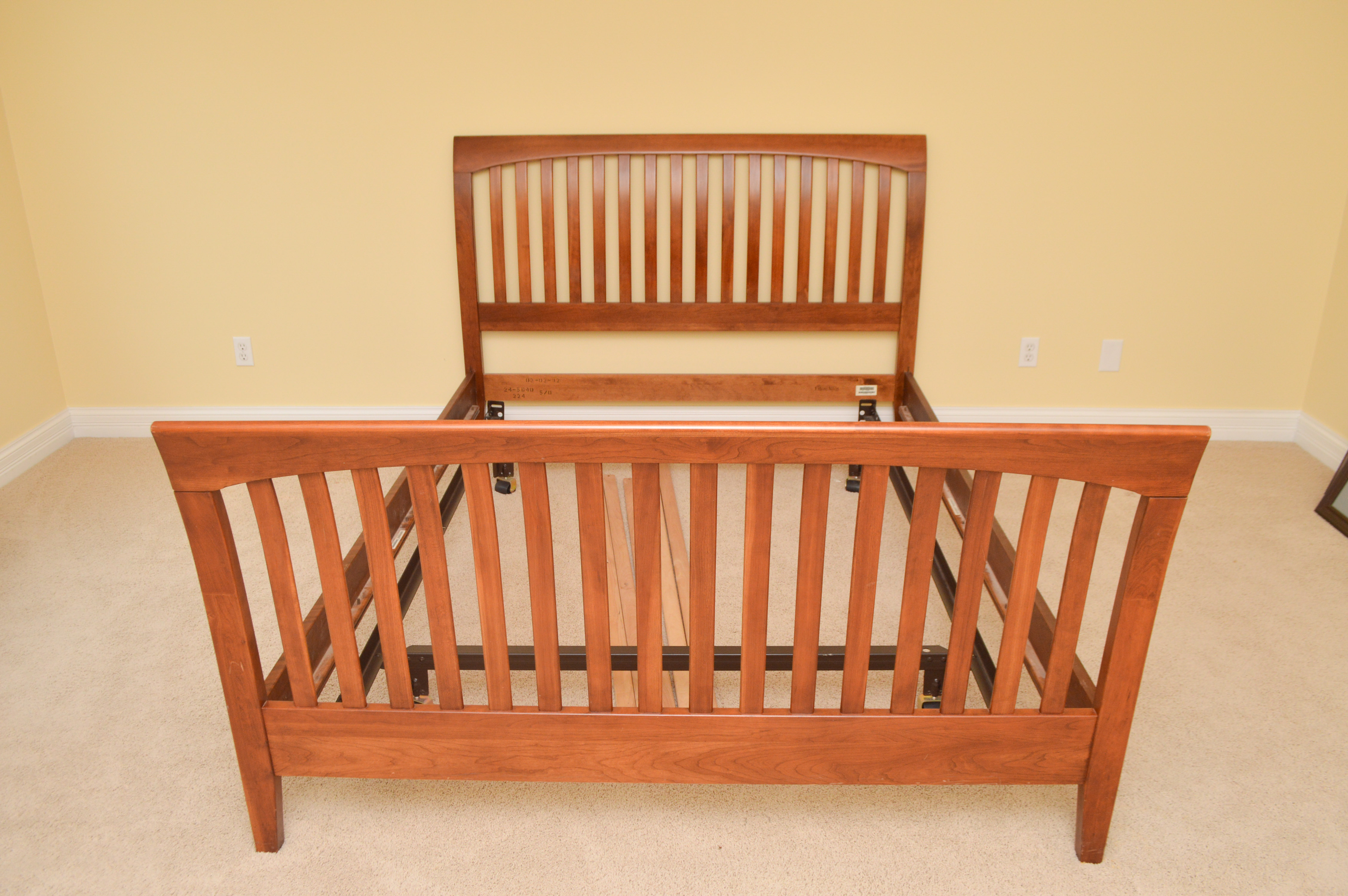 Ethan Allen Mission Style Cherry Veneer Queen Bed Frame