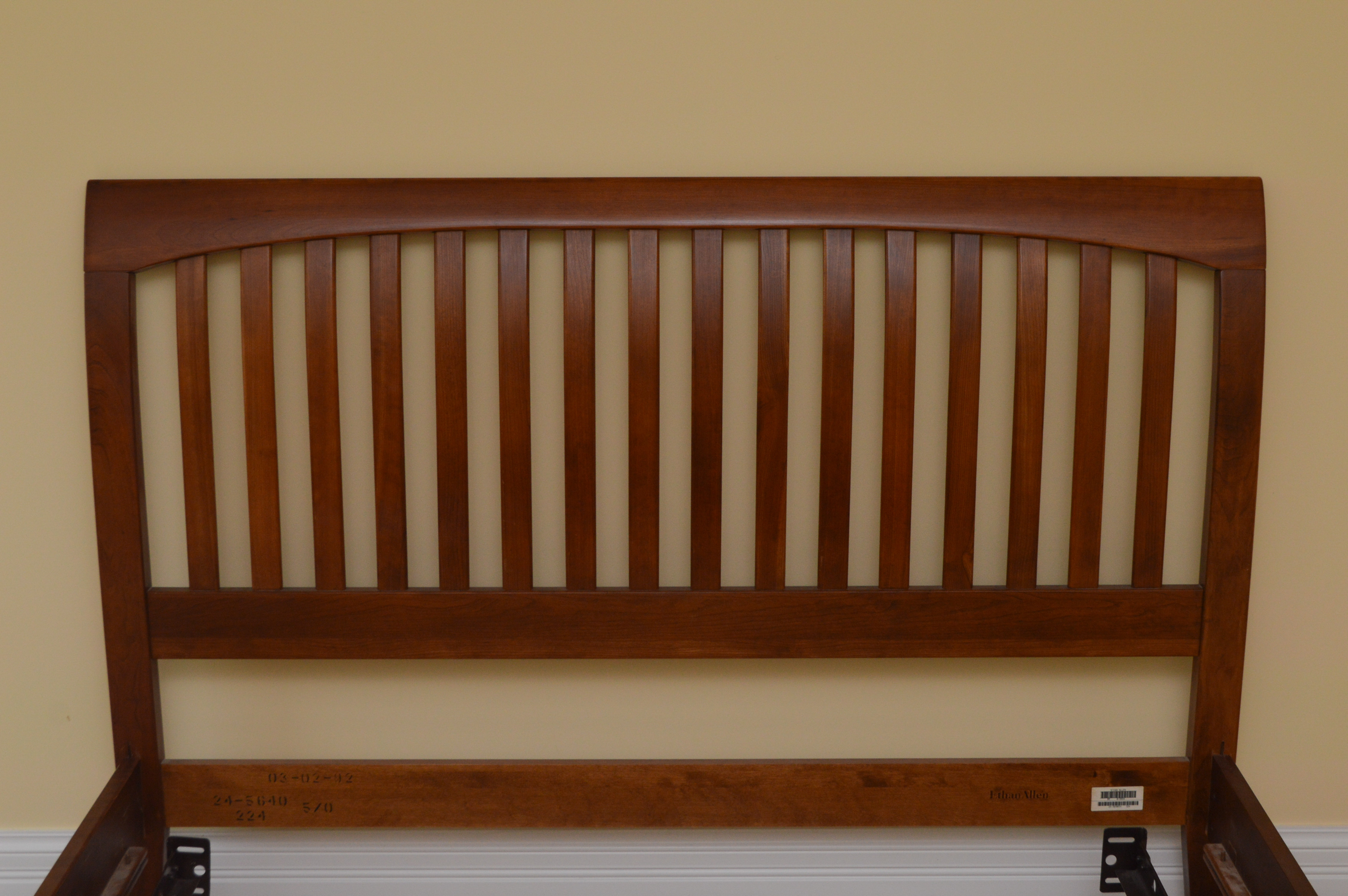 Ethan Allen Mission Style Cherry Veneer Queen Bed Frame