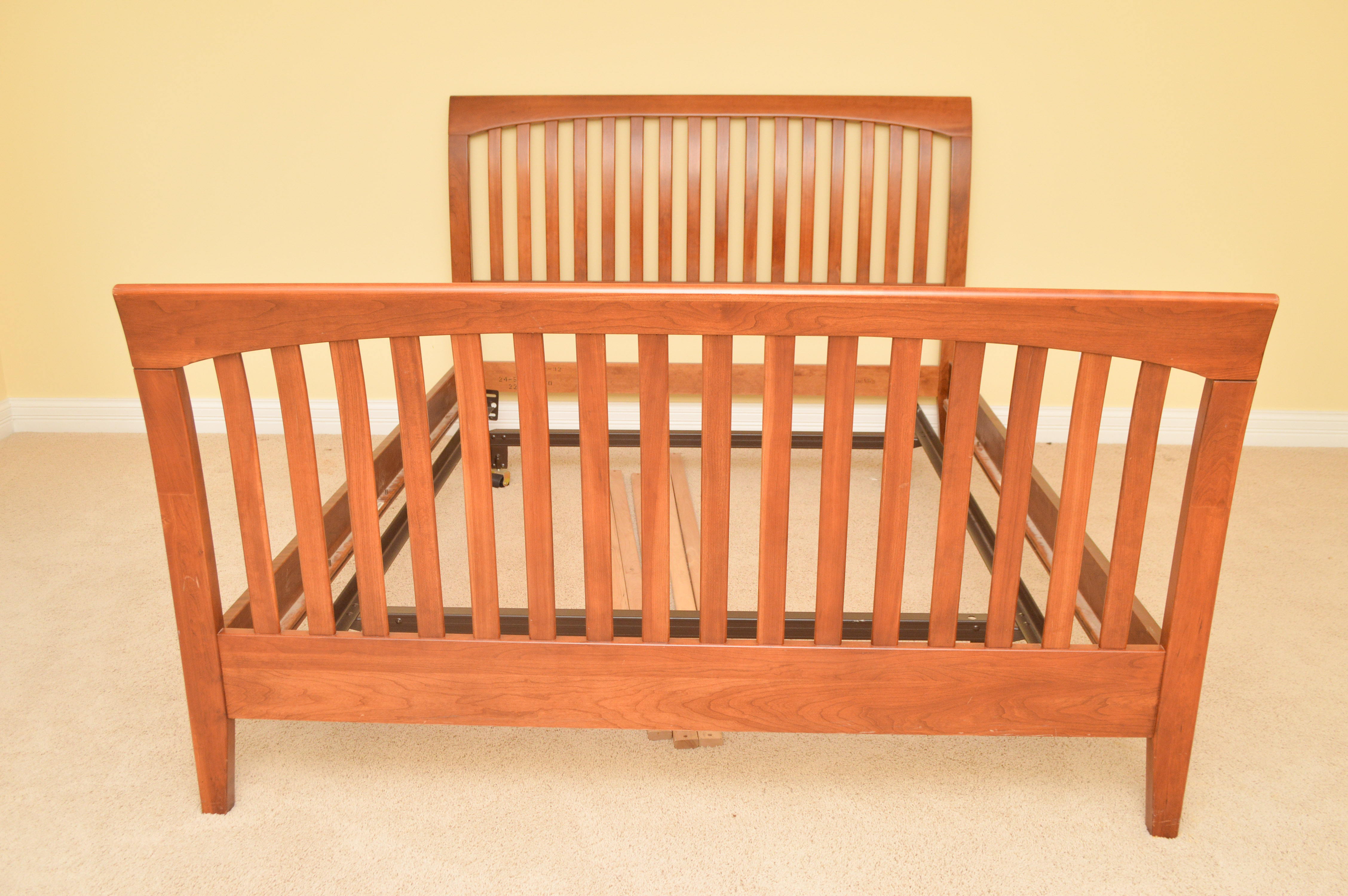 Ethan Allen Mission Style Cherry Veneer Queen Bed Frame