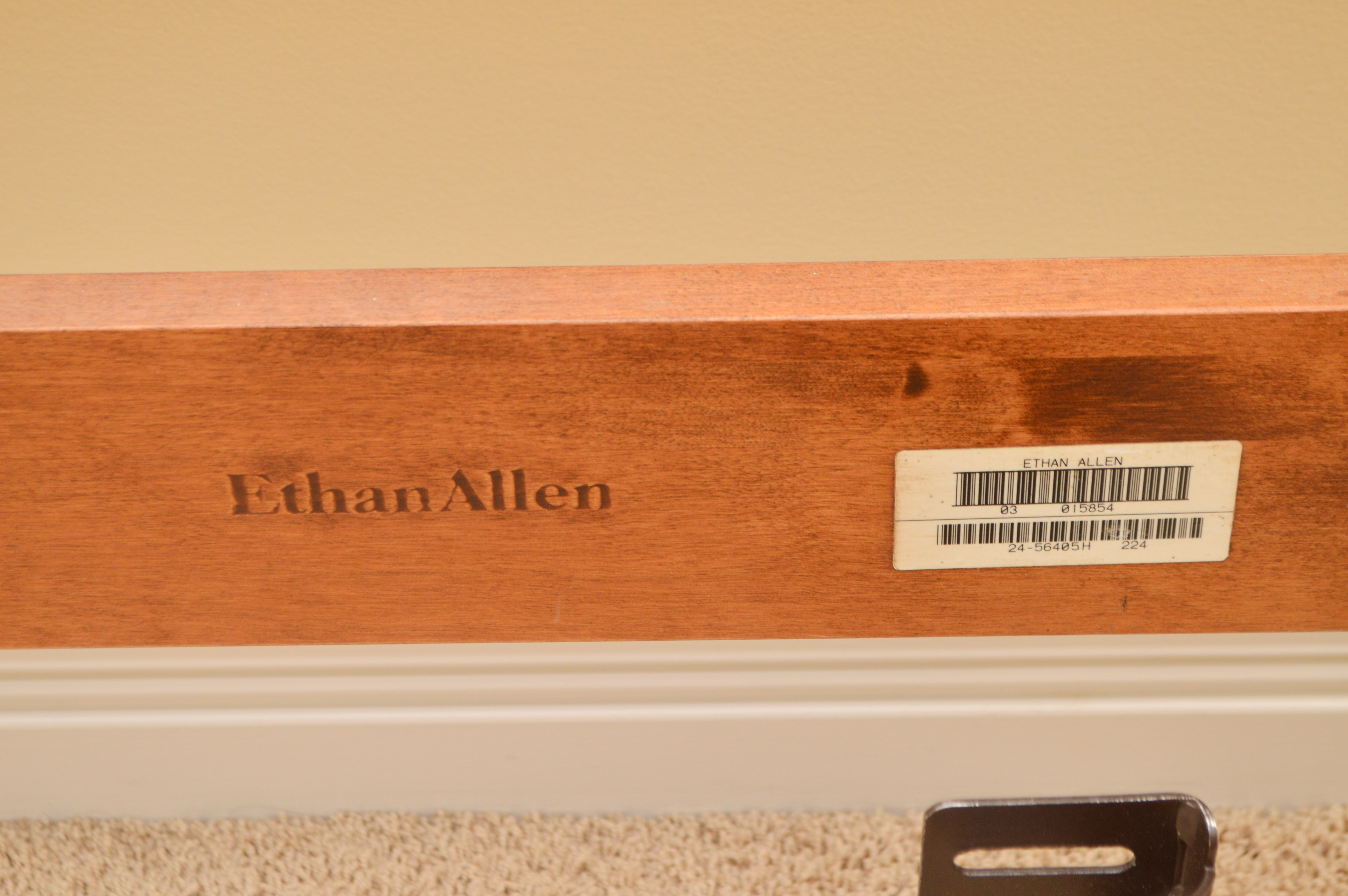 Ethan Allen Mission Style Cherry Veneer Queen Bed Frame