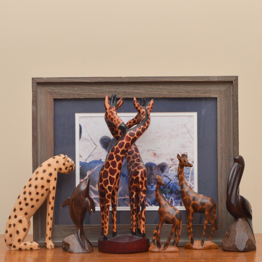 Hand-Carved Wood Menagerie from Africa