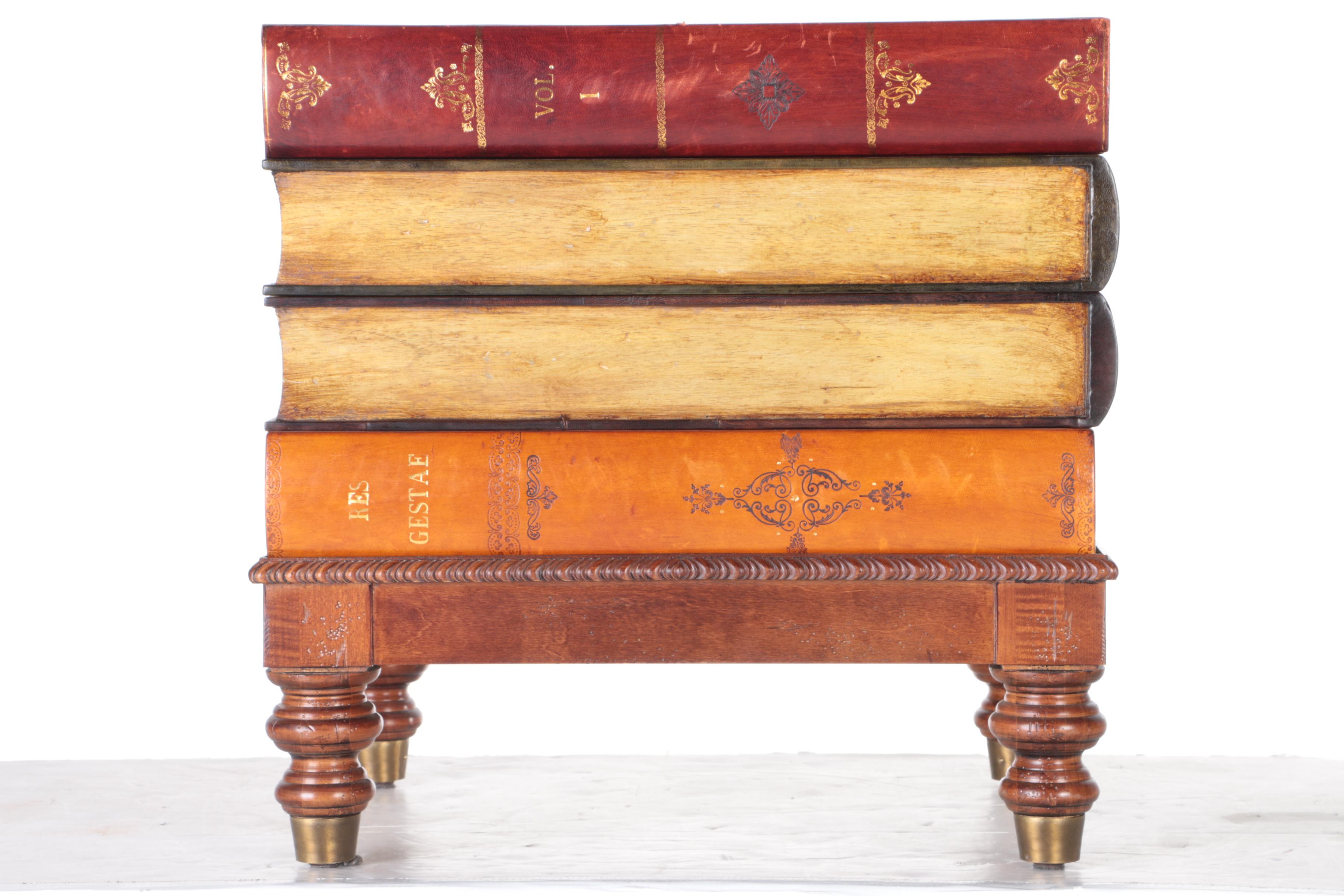 Book-Themed Side Table and Magazine Rack