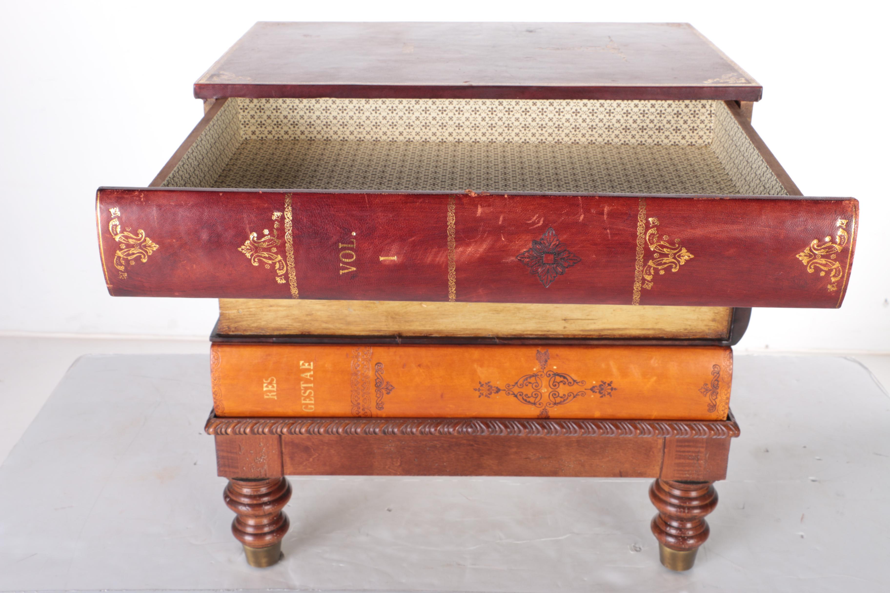 Book-Themed Side Table and Magazine Rack