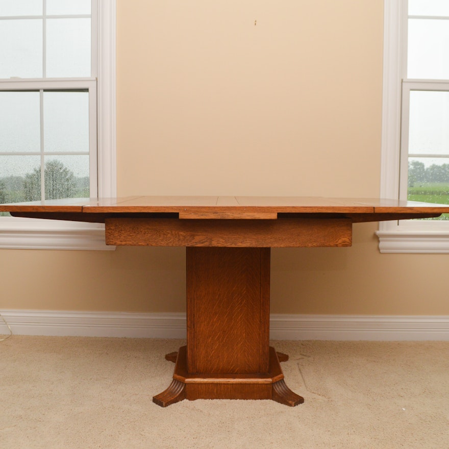 Antique Oak Expandable Table