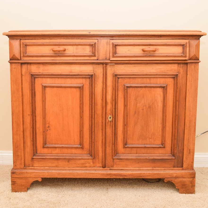 Antique Two Door Cabinet in Wormy Chestnut Wood