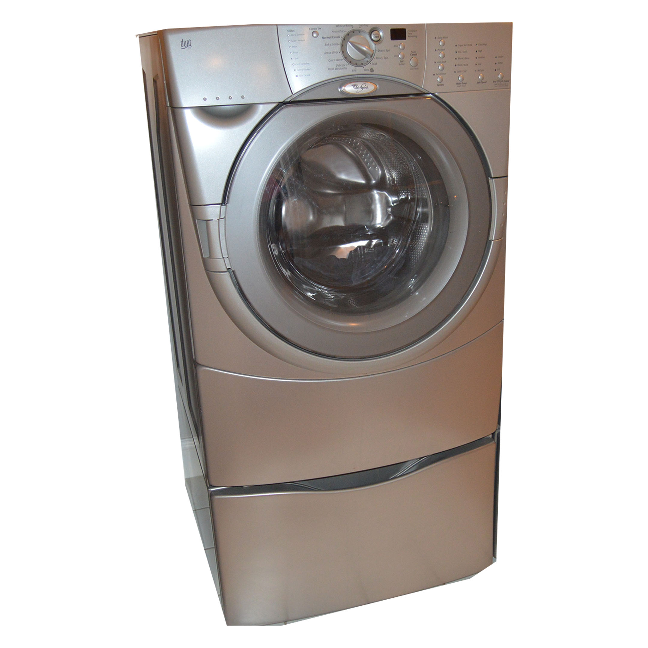 Whirlpool "Duet HT" Front-Load Washer and Storage Pedestal