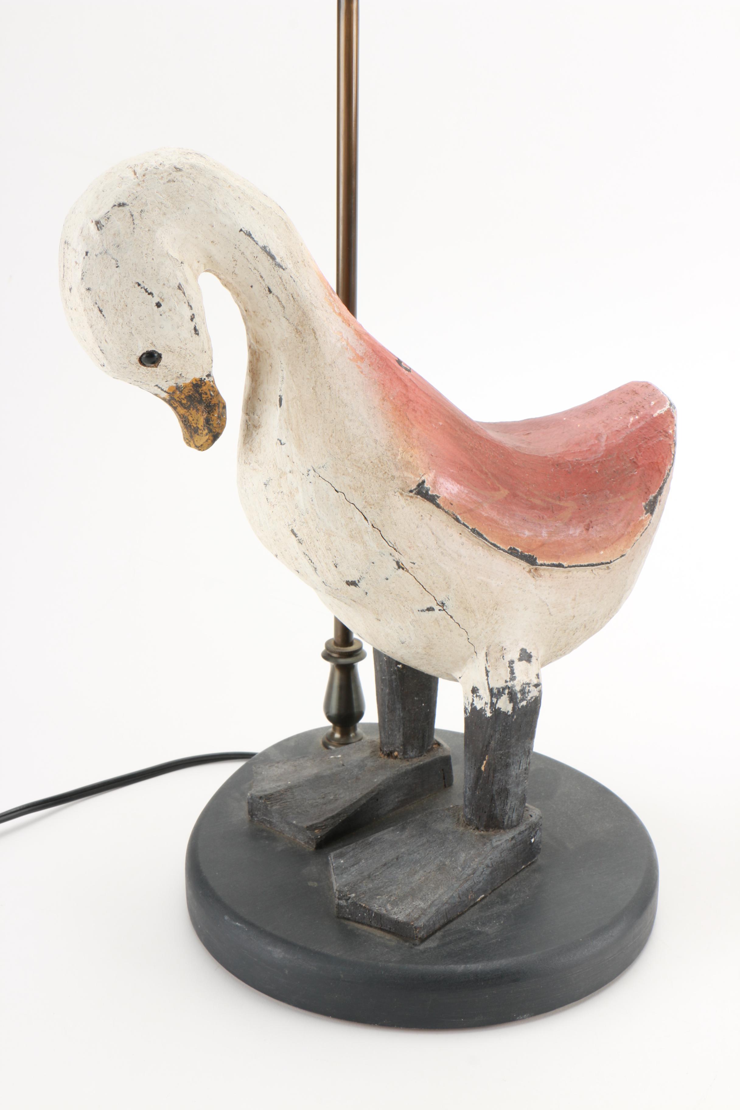 Wooden Duck Table Lamps