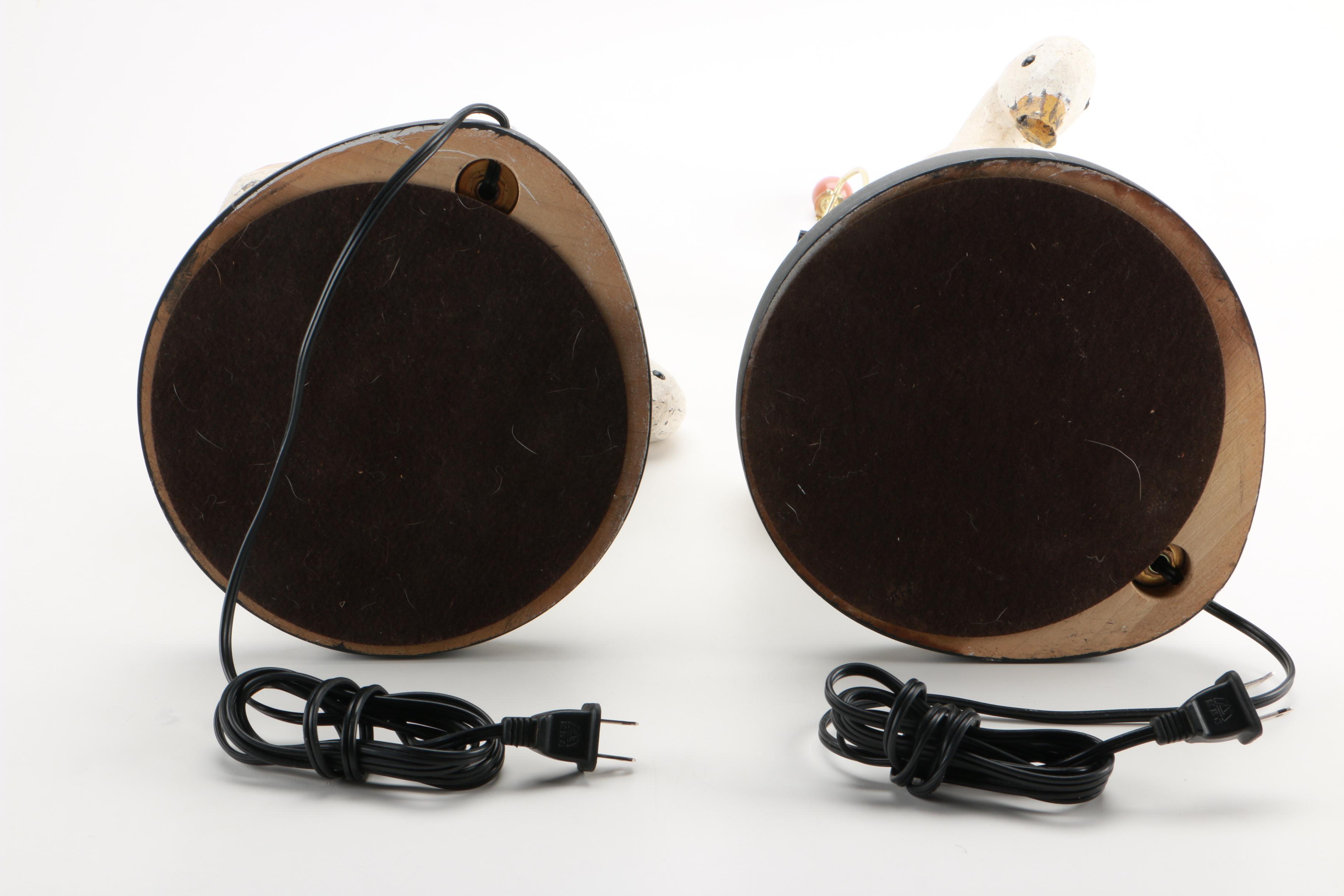 Wooden Duck Table Lamps