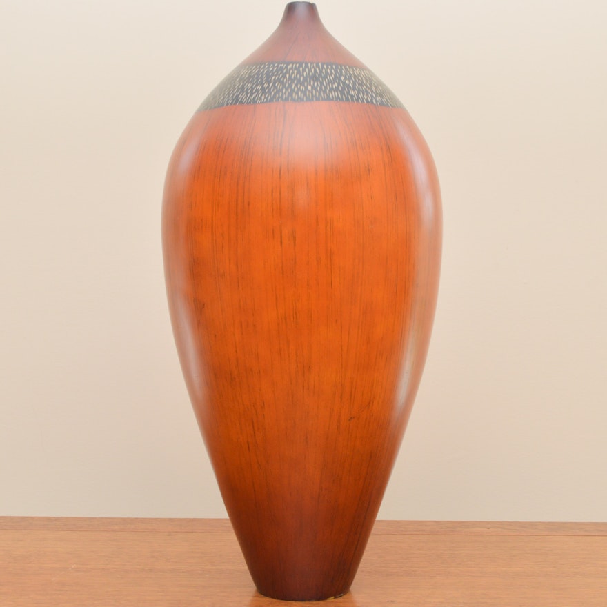 Unique Wood Carved Vase