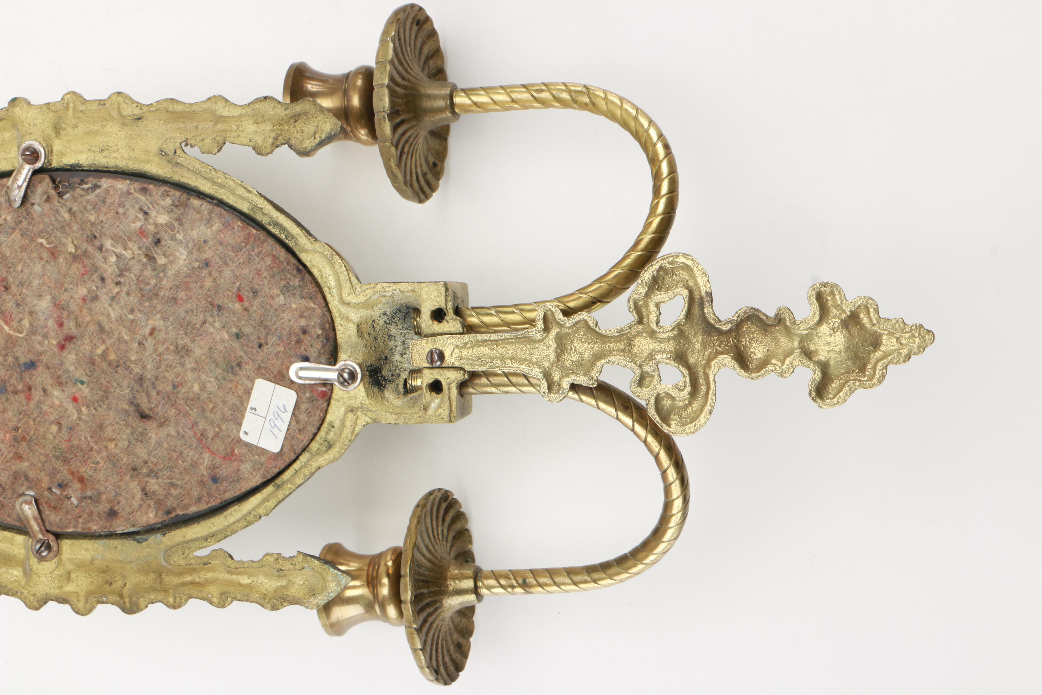 Mirrored Brass Candle Sconces