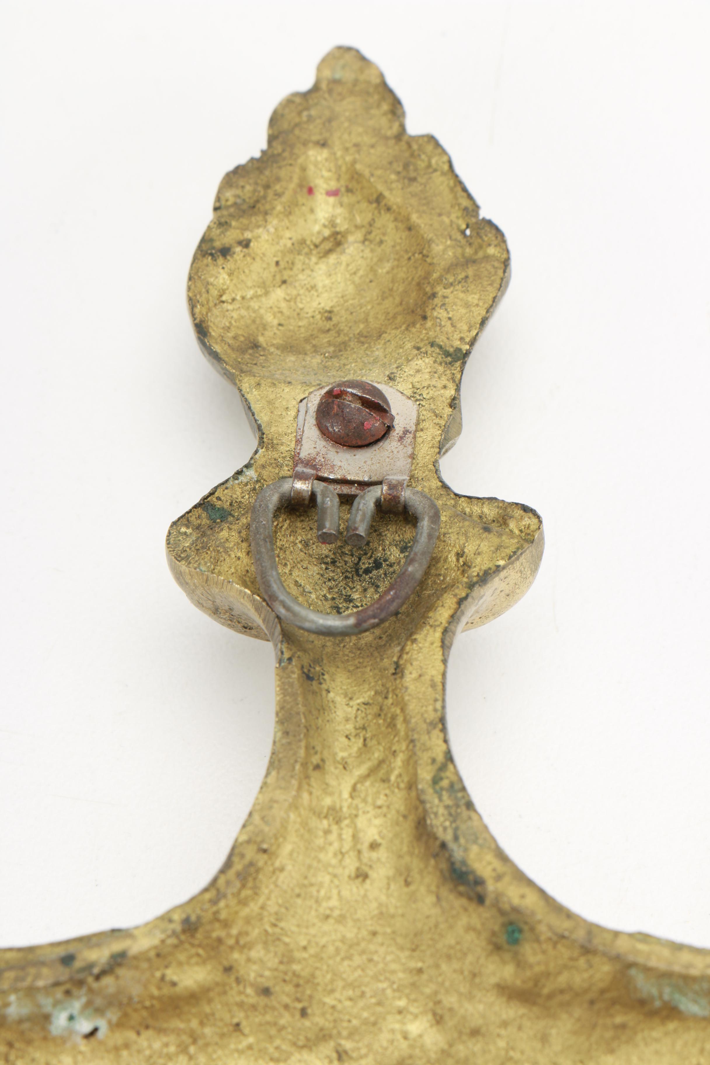 Mirrored Brass Candle Sconces