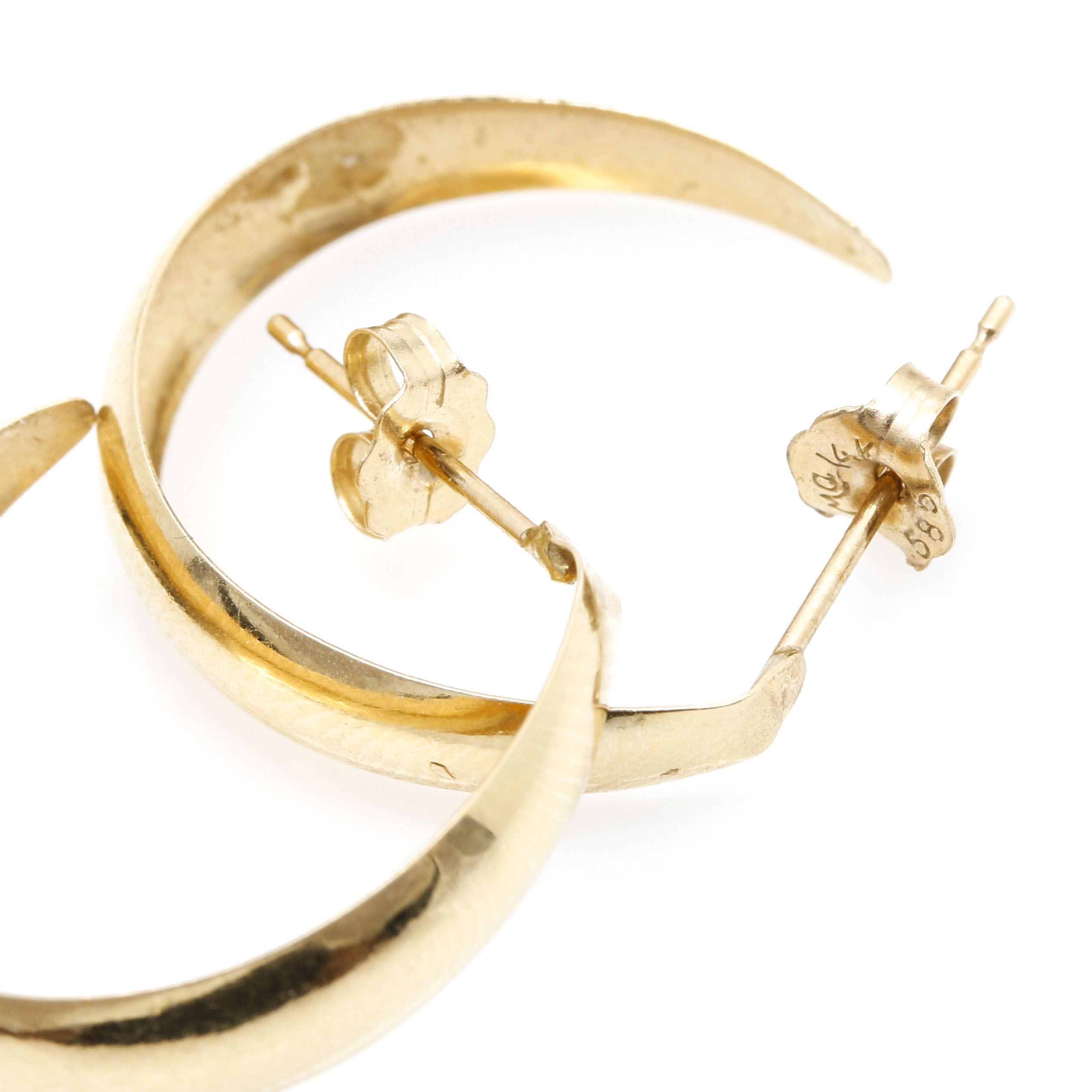 14K Yellow Gold Polished Hoop Earrings