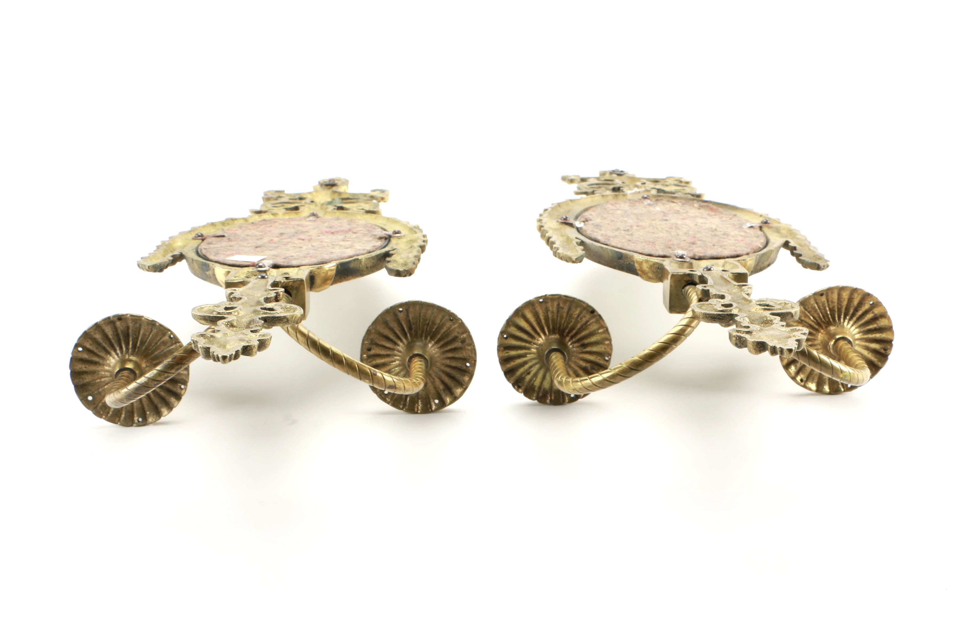 Mirrored Brass Candle Sconces